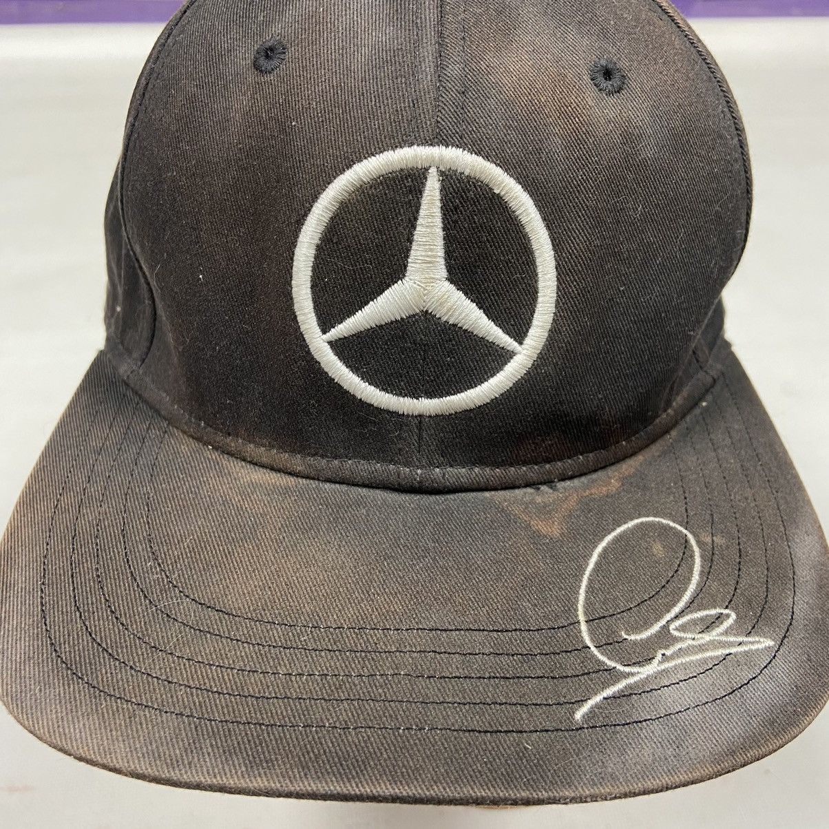 Mercedes-Benz AMG MERCEDESS BENZ Y2K SUN FADED THRASHED RARE CAP - № 4111 Size ONE SIZE - 3 Thumbnail