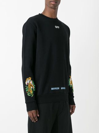 Off white tiger embroidered sweatshirt best sale