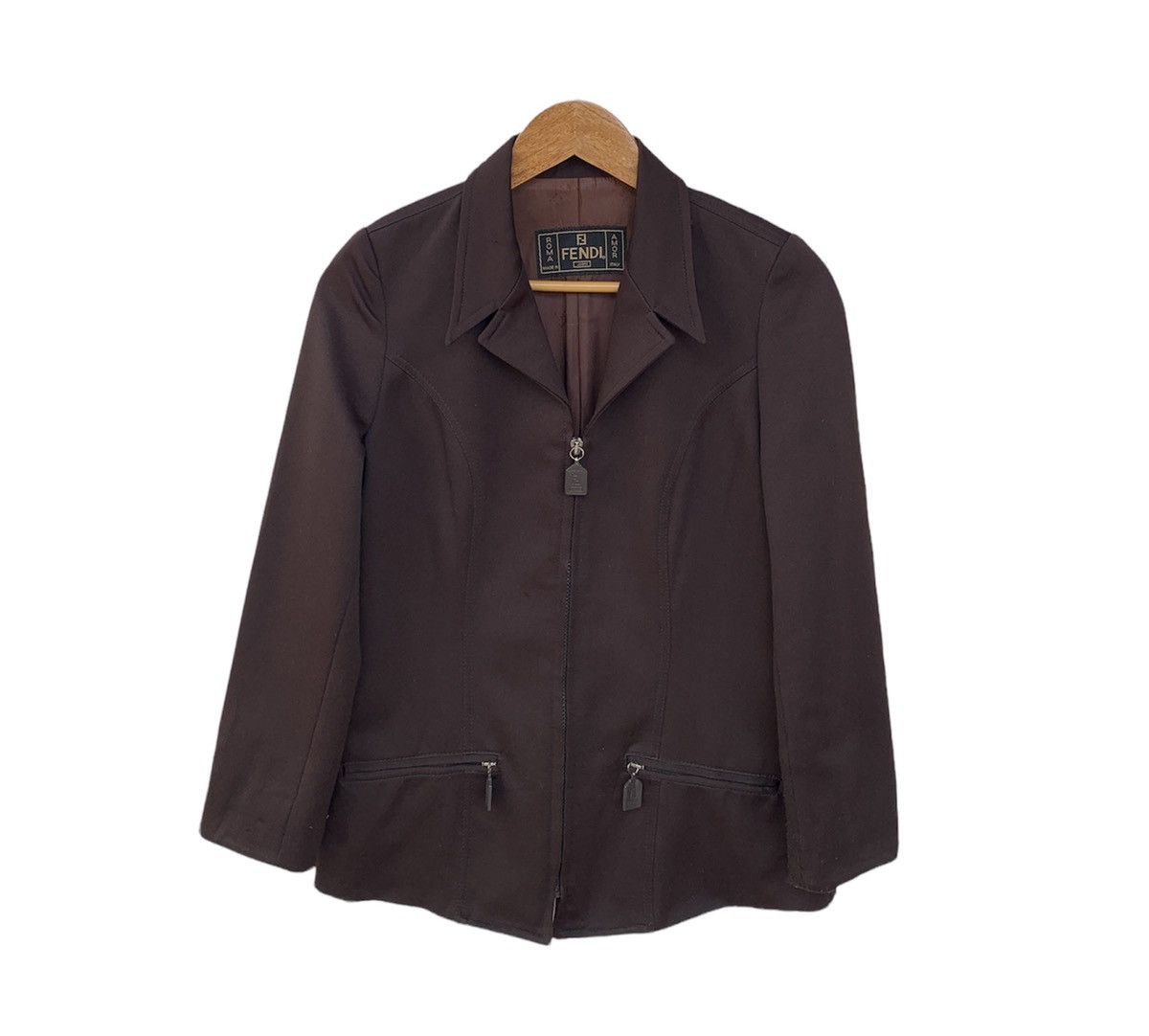 Fendi Authentic Vintage Fendi Zipper Jacket Brown Colour Size M / US 6-8 / IT 42-44 - 1 Thumbnail