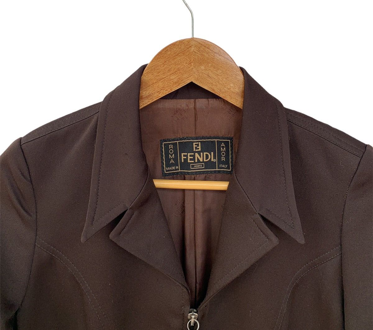 Fendi Authentic Vintage Fendi Zipper Jacket Brown Colour Size M / US 6-8 / IT 42-44 - 3 Thumbnail