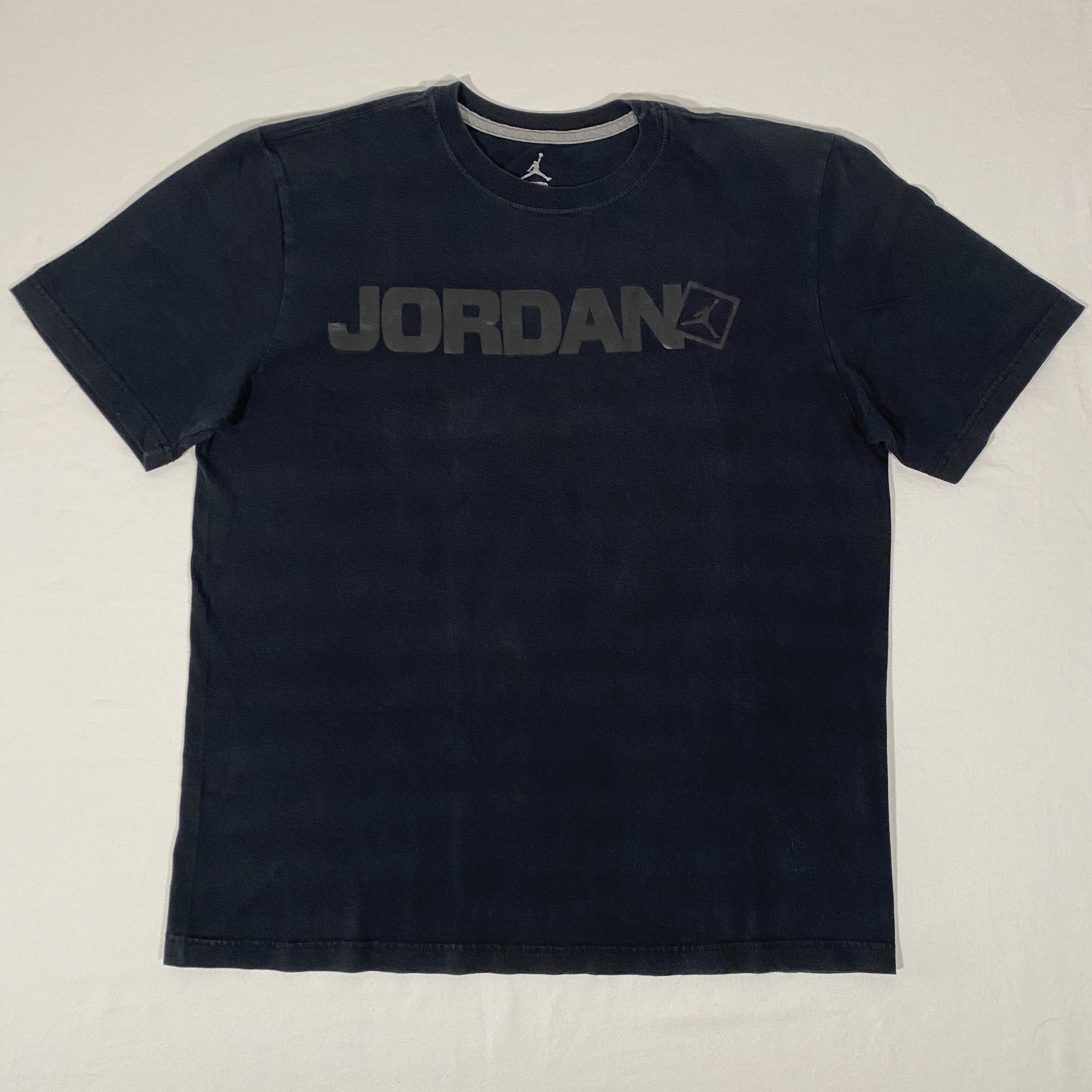 Jordan Brand × Vintage Men Large Short Sleeve Double-Black Graphic Logo Spellout Size US L / EU 52-54 / 3 - 1 Thumbnail