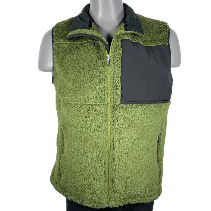 L.L. Bean LL Bean Fleece Vest Mens Large Polartec Green Black Fuzzy ...