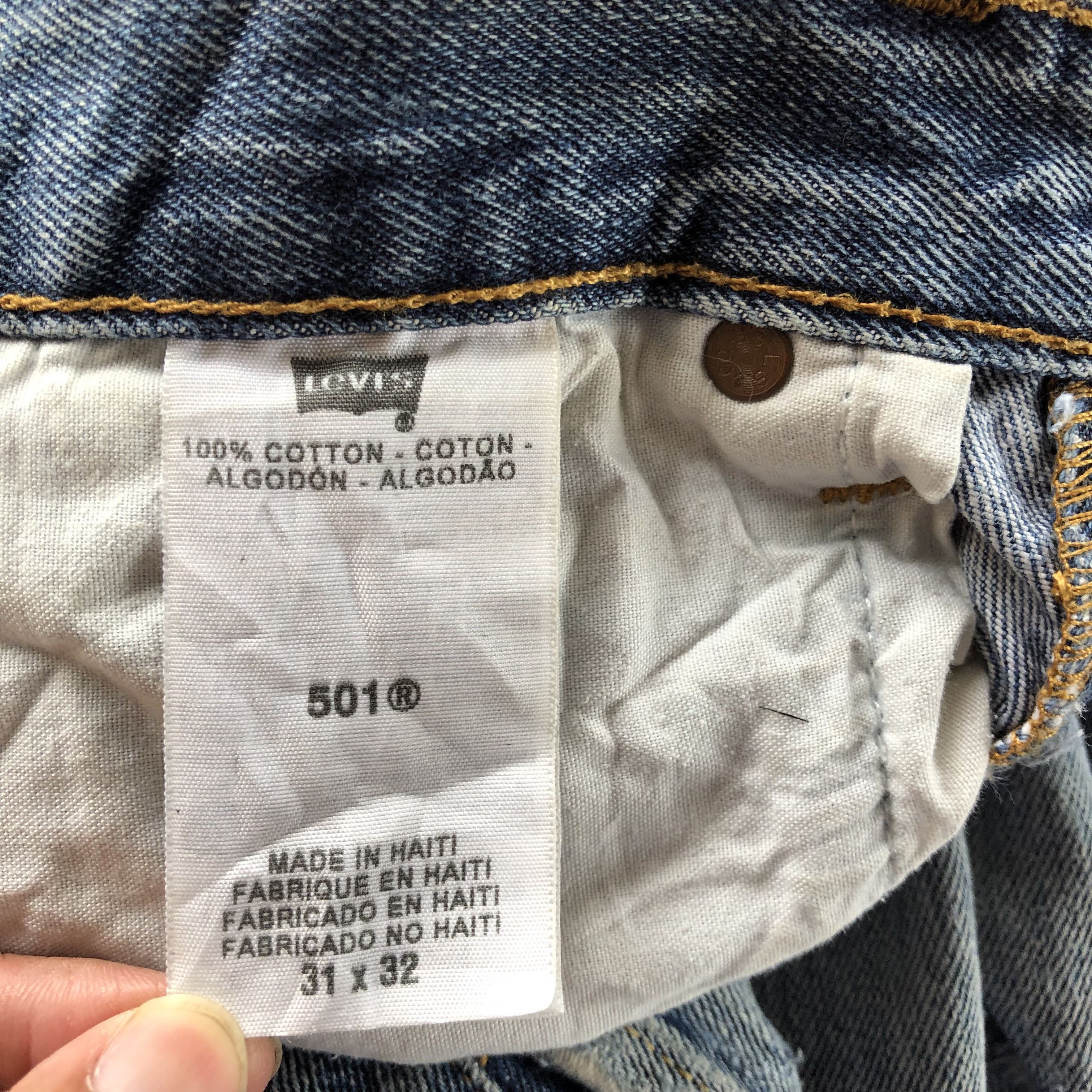 Jean Vintage Levis 501 Jeans Distressed Dirty Blue Levi's Denim Size US 32 / EU 48 - 9 Thumbnail
