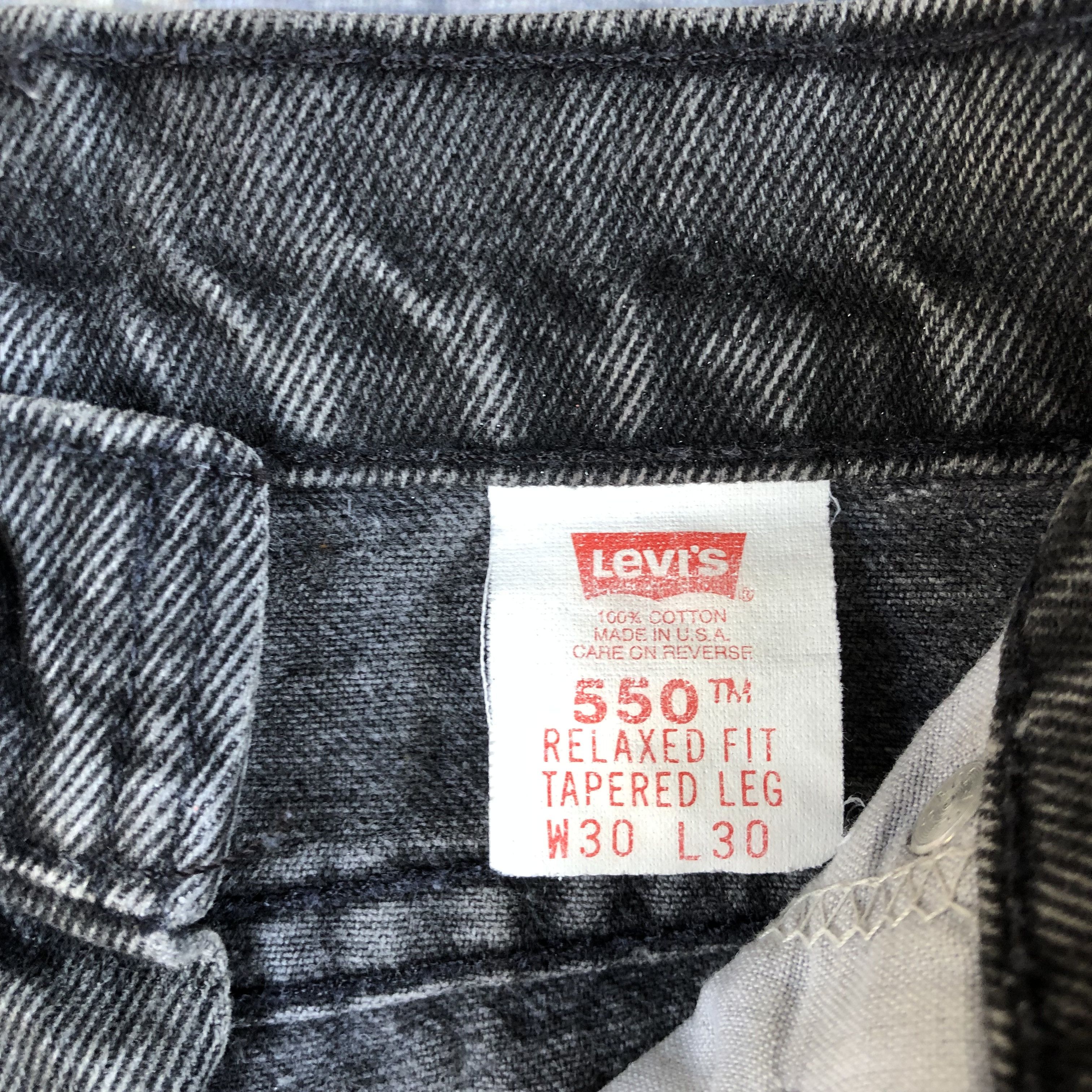 Levi's Levis 550 Faded Black Denim Distressed Orange Tab Jeans Size 26" / US 2 / IT 38 - 13 Thumbnail