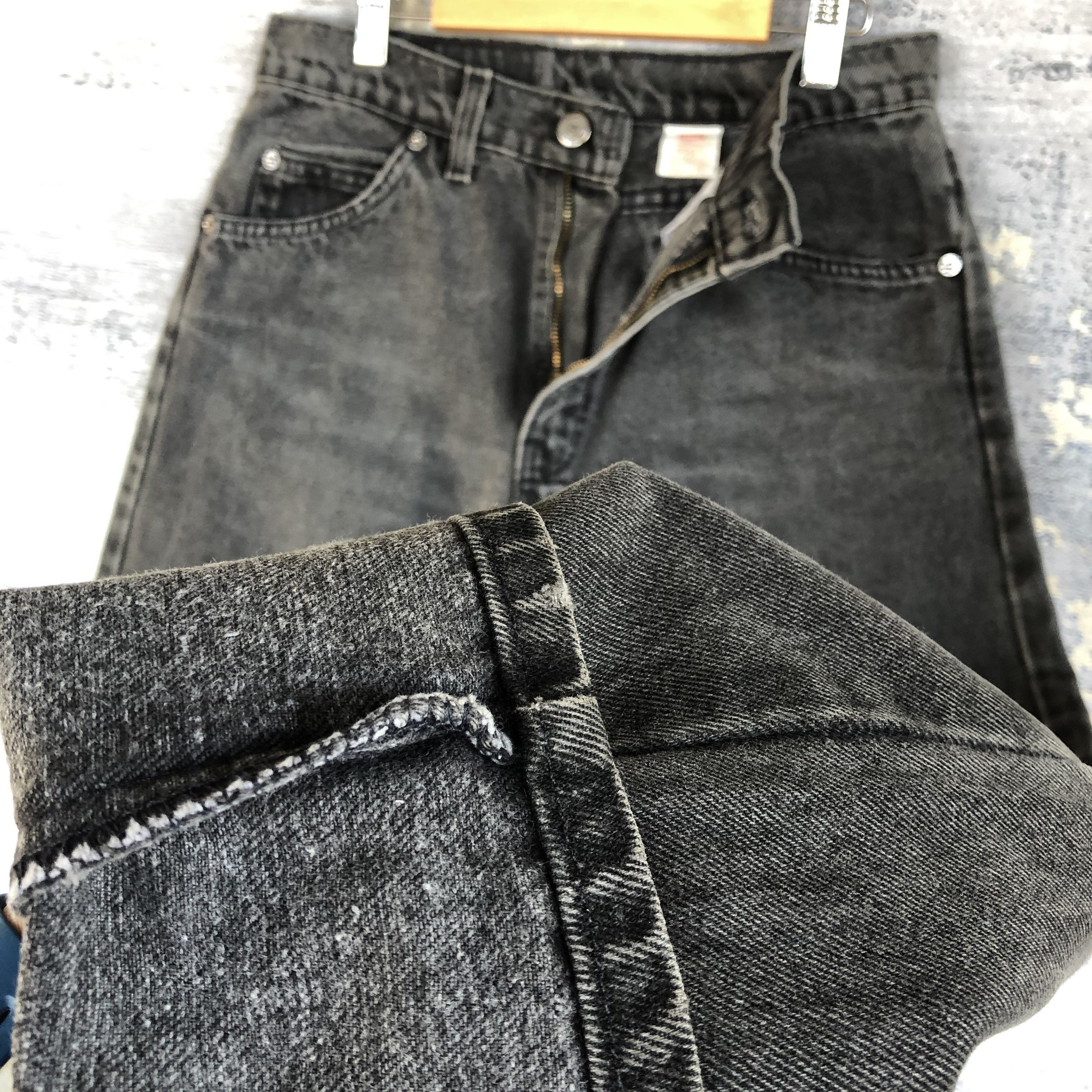 Levi's Levis 550 Faded Black Denim Distressed Orange Tab Jeans Size 26" / US 2 / IT 38 - 12 Thumbnail