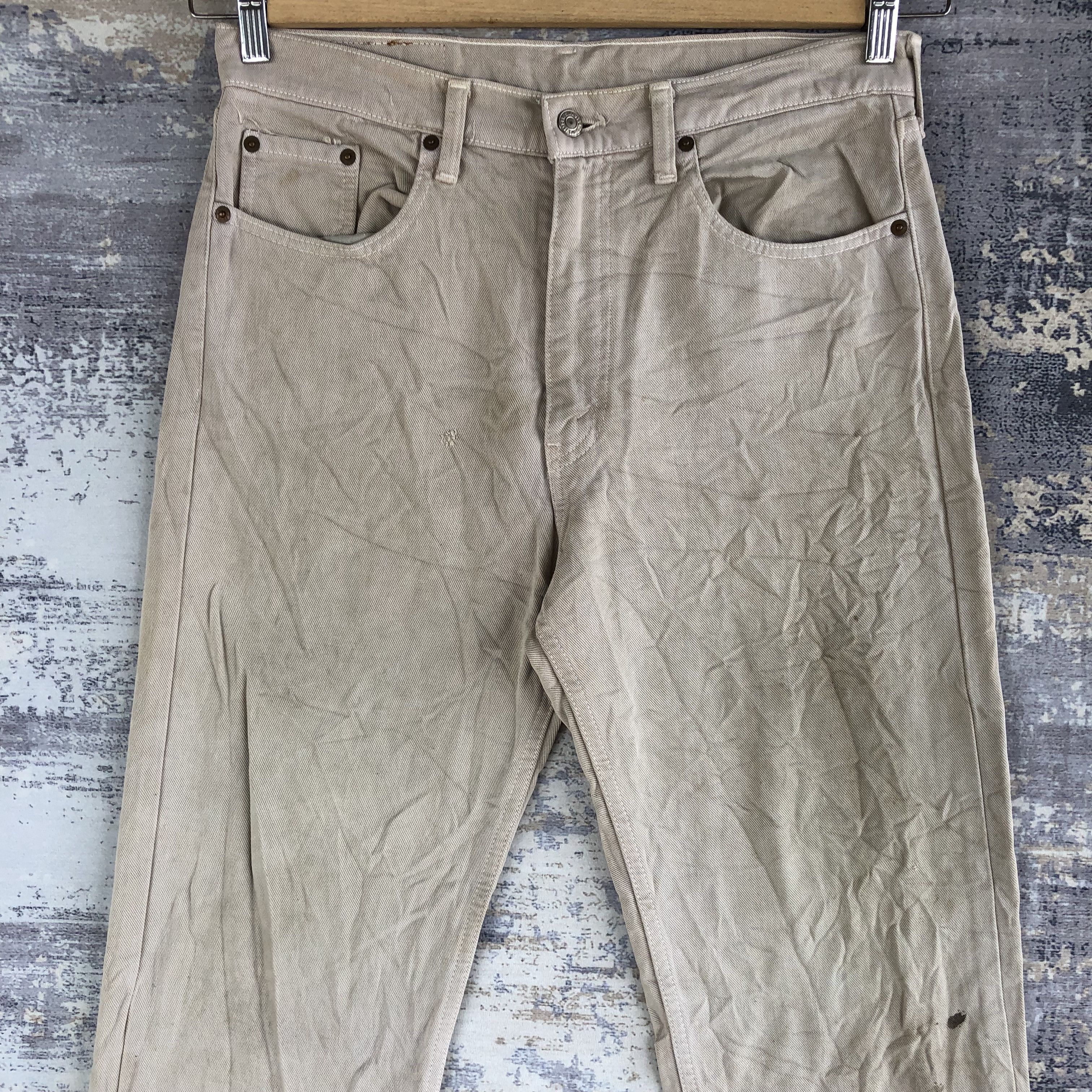 Levi's Vintage Levis White Tab Jeans Levi's Beige Brown Denim Size US 32 / EU 48 - 3 Thumbnail