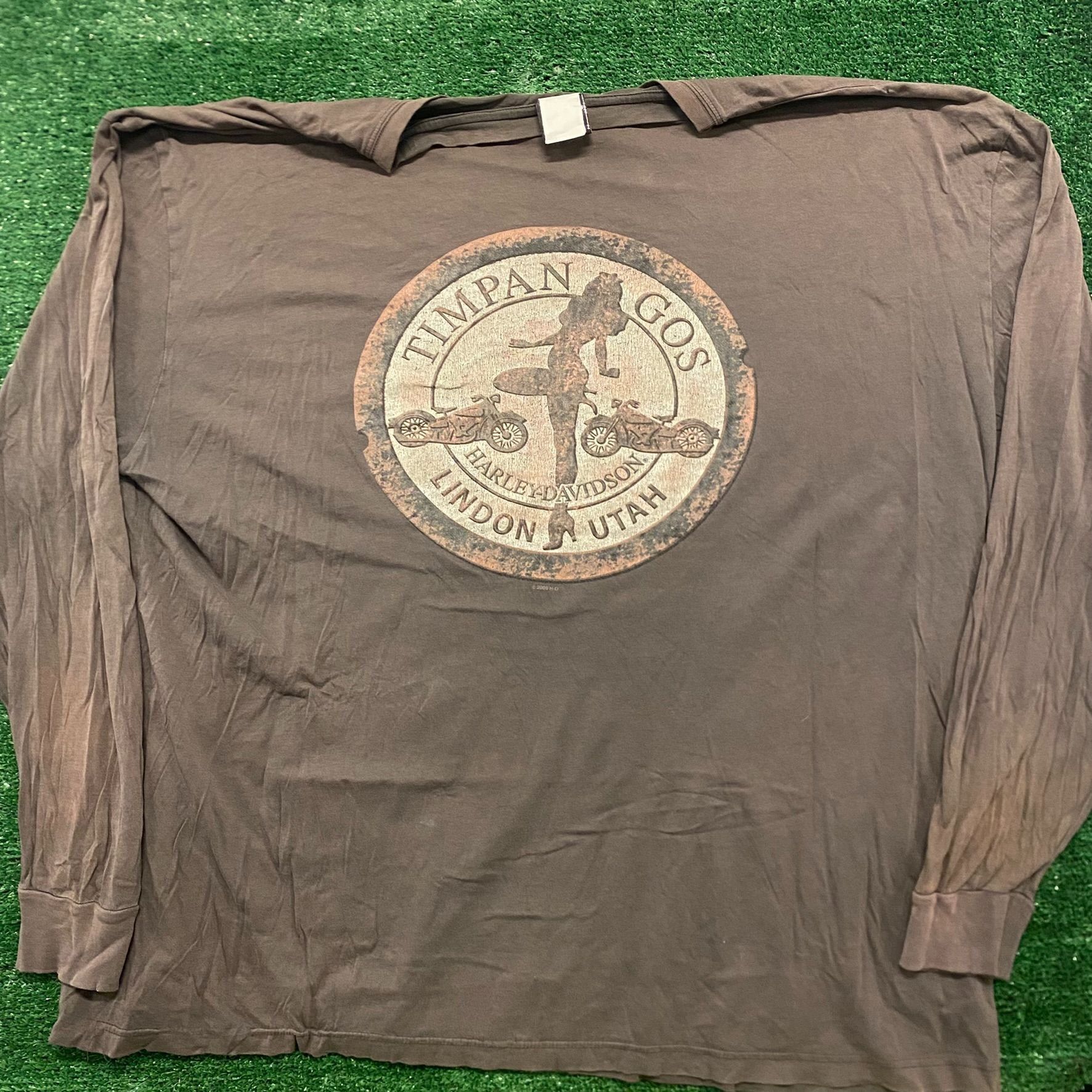 Harley Davidson Vintage Y2K Baggy Harley Davidson Skull Gothic Biker T-Shirt Size US XXL / EU 58 / 5 - 4 Thumbnail