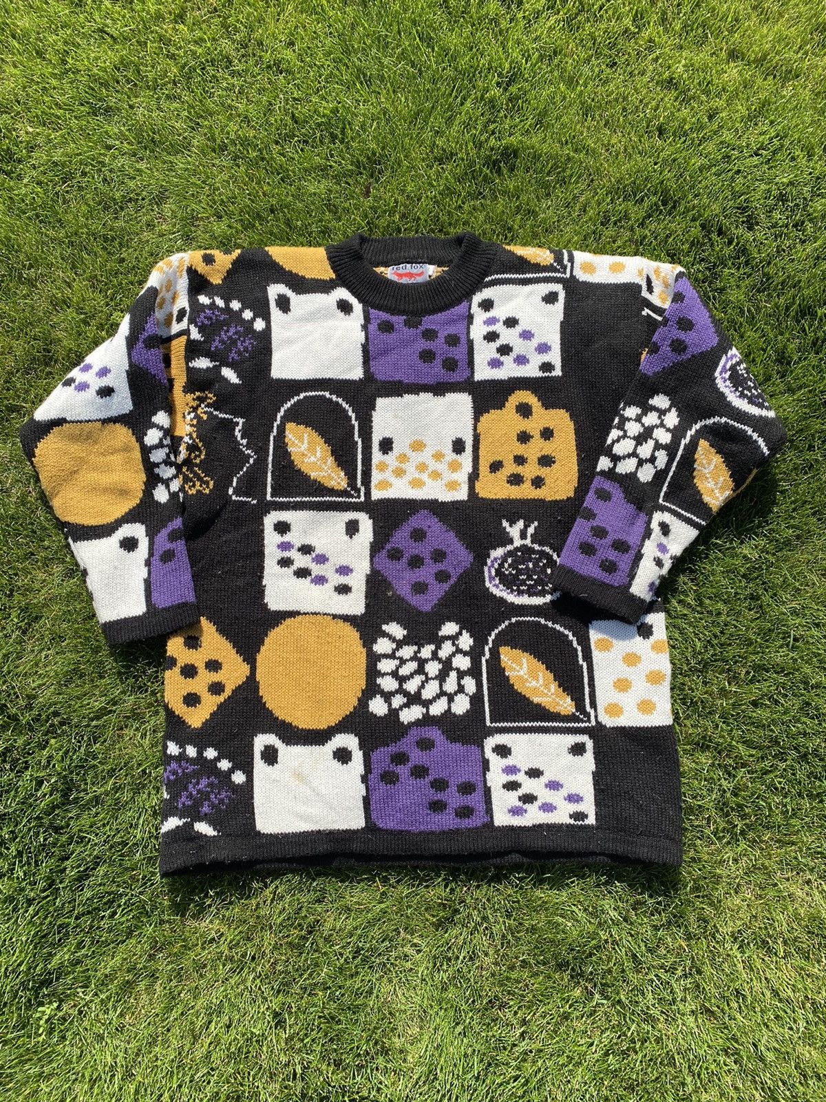 Japanese Brand Multicolor cable knit sweater Size US L / EU 52-54 / 3 - 1 Thumbnail
