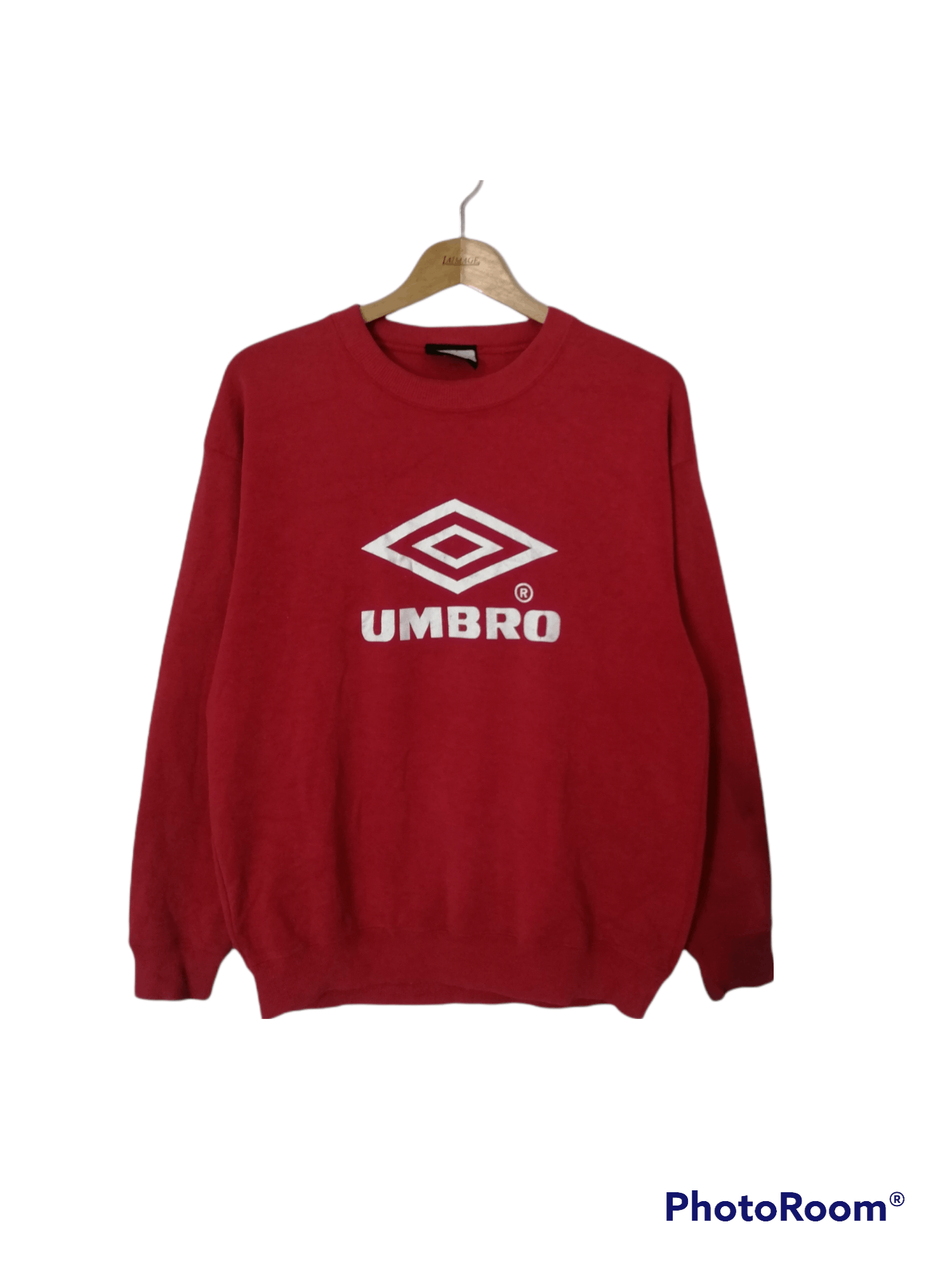 75$ Shipped Umbro Sweatshirt Red Big Logo Large Size