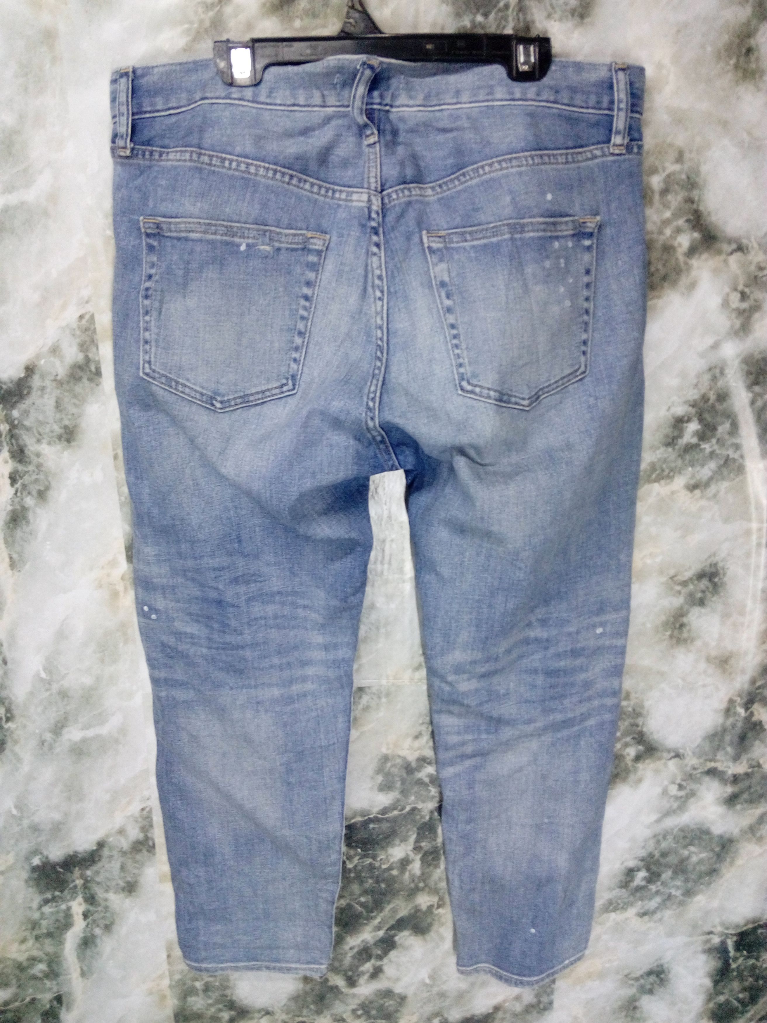 Japanese Brand Distressed Japan Crop Distroyed Patches Jeans Slim Fit Size US 33 - 3 Thumbnail