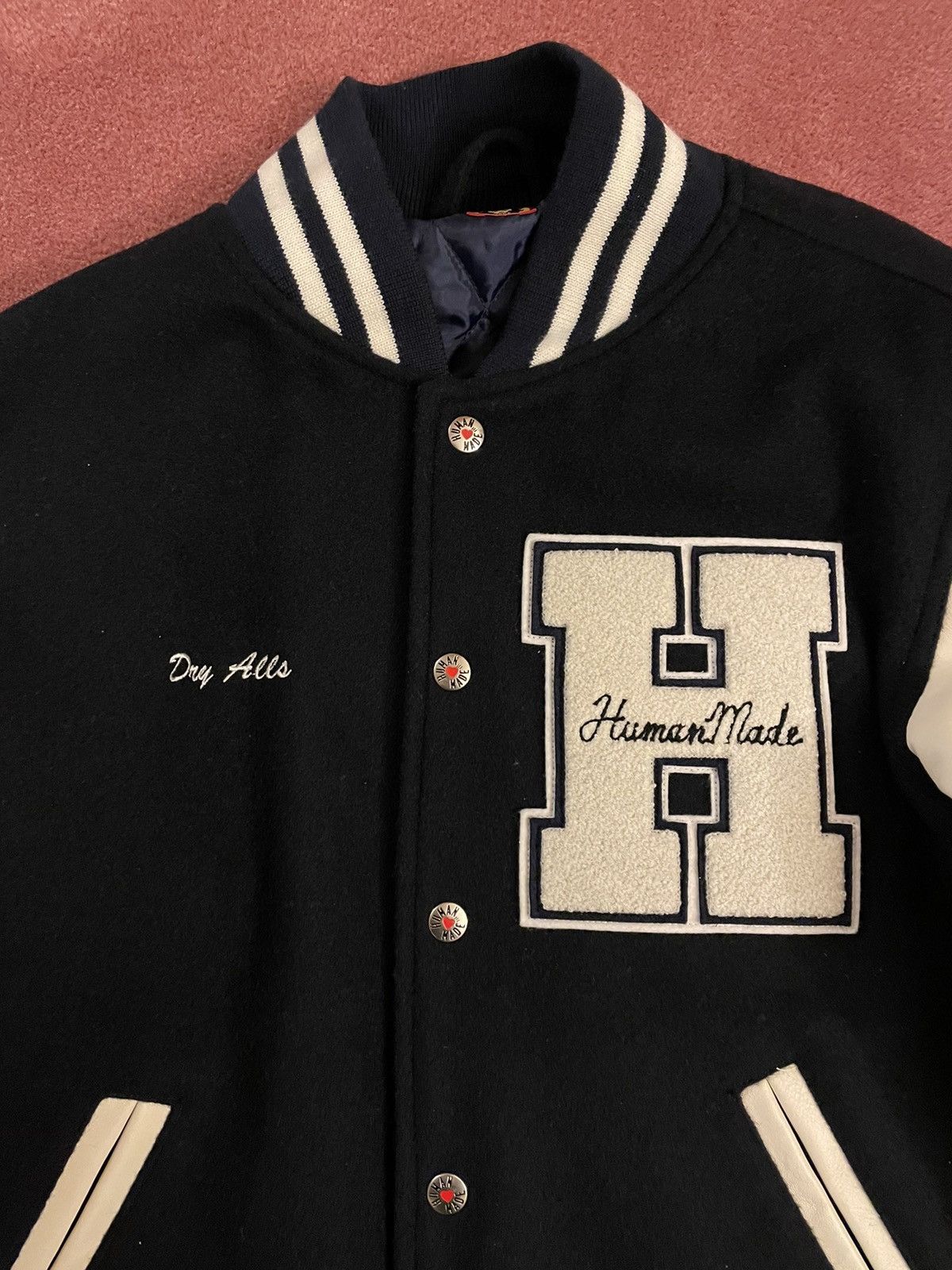 Human Made Human Made Varsity Jacket Dry Alls 2018 Heart Sleeve sz M Size US M / EU 48-50 / 2 - 2 Thumbnail