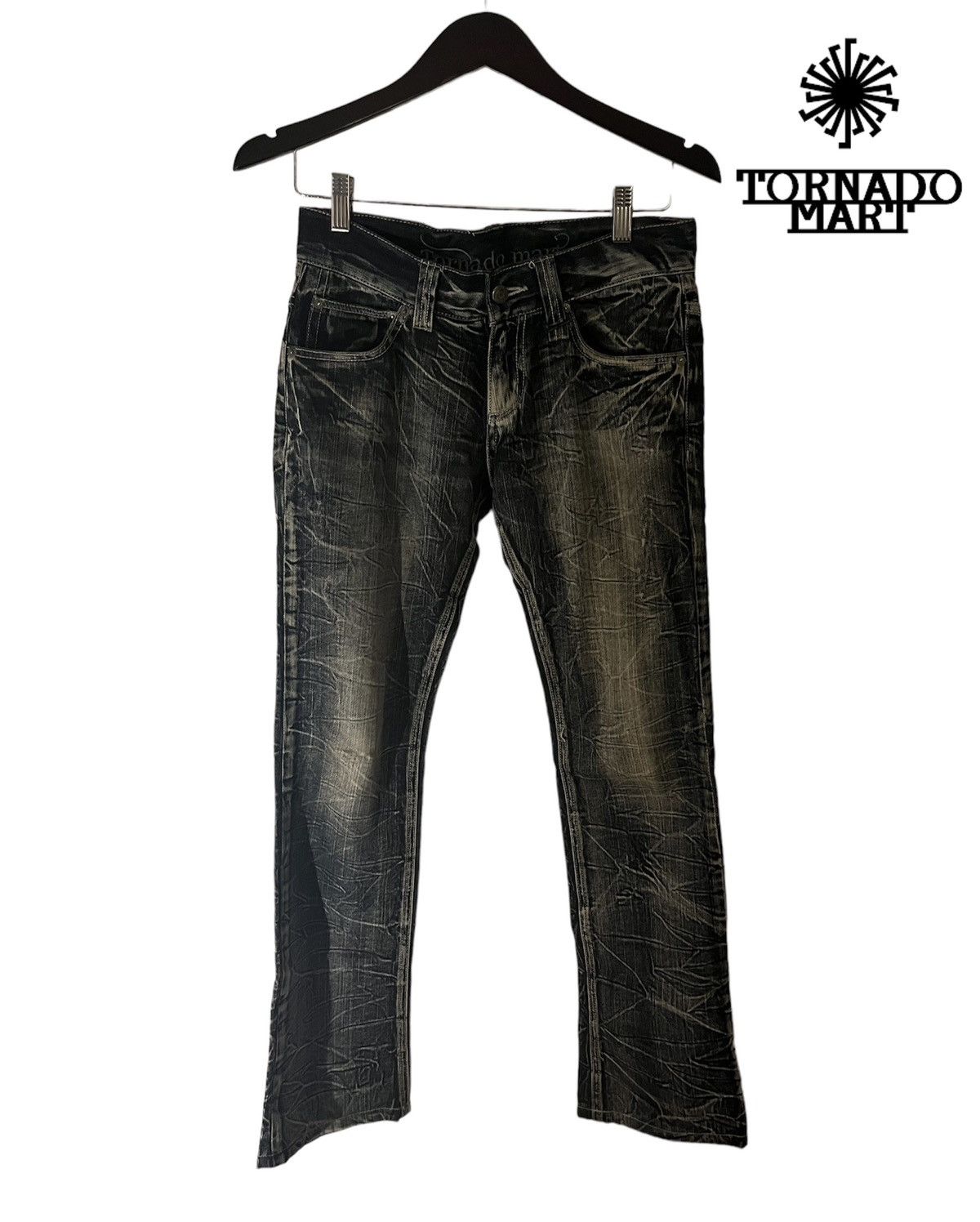 Japanese Brand Tornado mart acid wash denim flare jeans Size US 28 / EU 44 - 6 Thumbnail