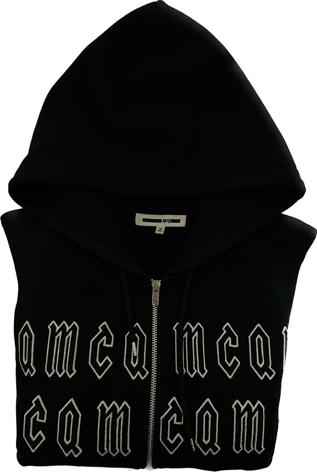 Alexander McQueen MCQ McQ Alexander McQueen McQ Gothic Repeat Logo Zip Hoodie Grailed