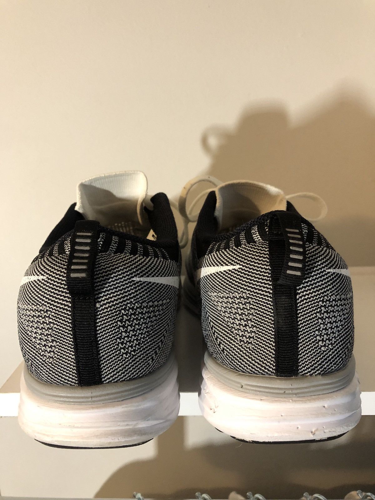 Nike flyknit lunar 2 runners Oreo wolf grey size 11.5