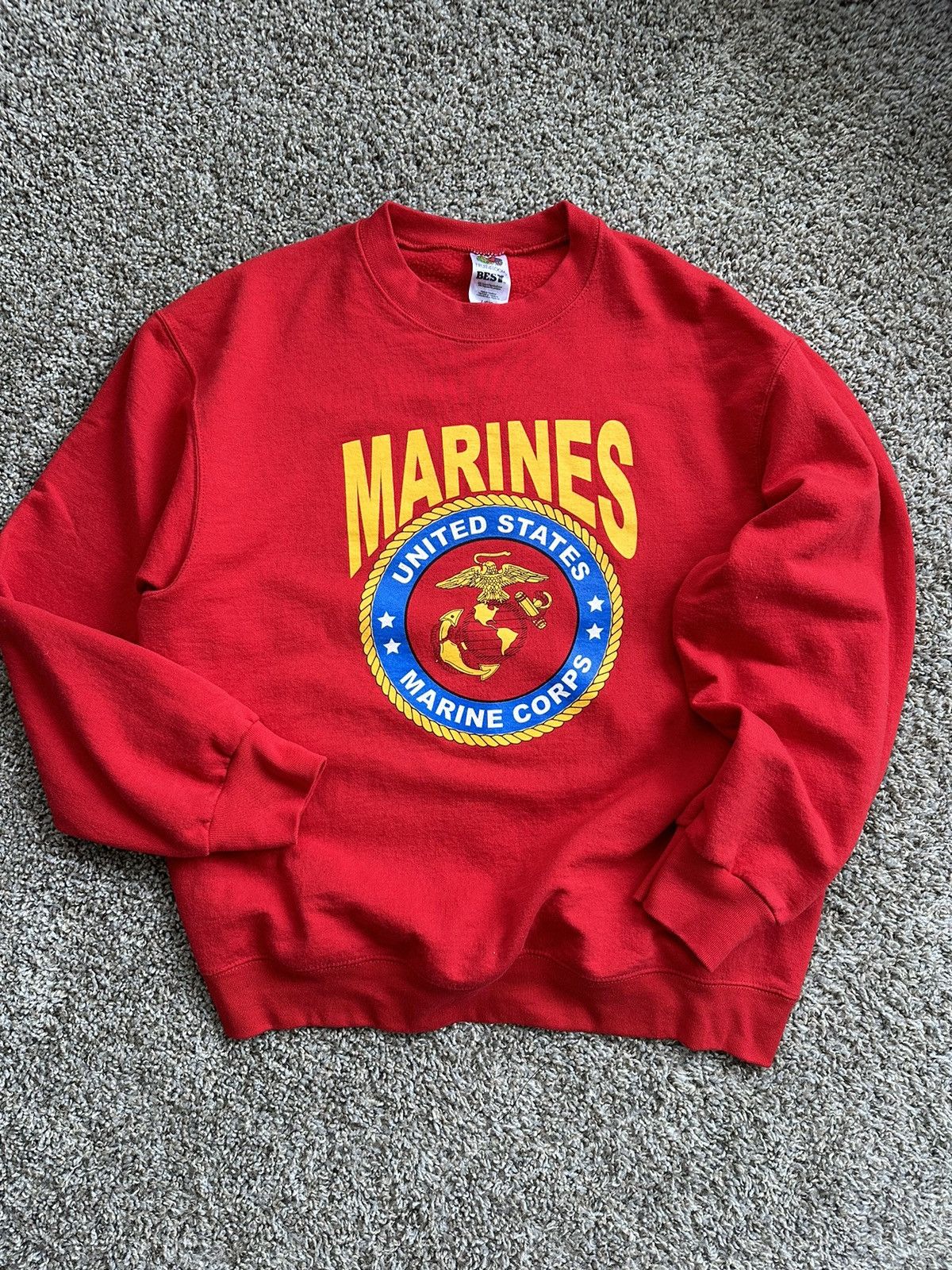 Vintage 90s Unites States Marine Corps Crewneck Size US L / EU 52-54 / 3 - 1 Thumbnail