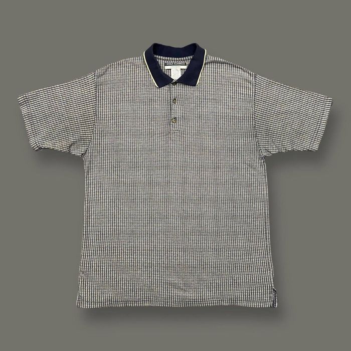 Vintage Vintage Golf Polo Shirt Geometric Collared Top 90s y2k Gray — free download