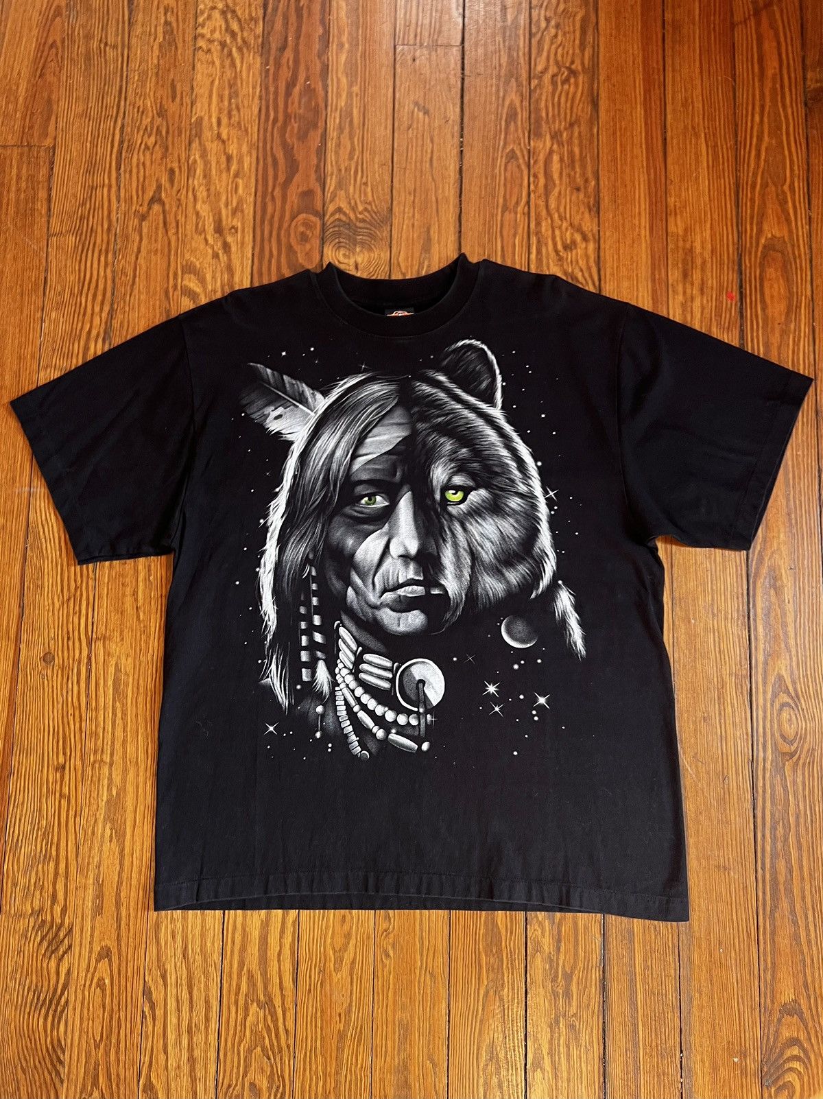 Vintage Vintage 90s Rock Eagle Native American Wolf Shirt Size US XL / EU 56 / 4 - 2 Thumbnail