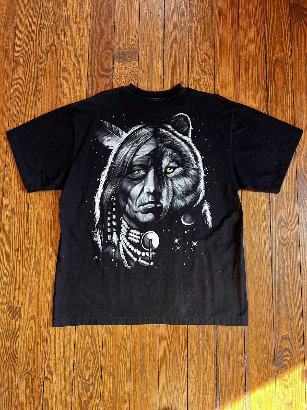 Vintage Vintage 90s Rock Eagle Native American Wolf Shirt Size US XL / EU 56 / 4 - 3 Thumbnail