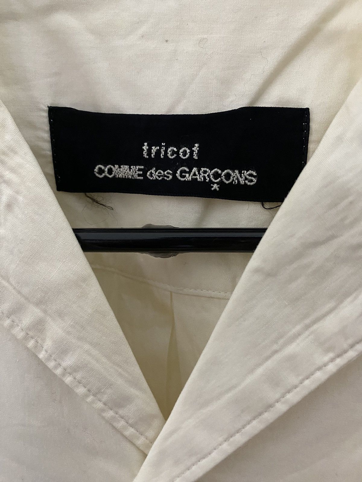 Cdg Tricot White Button Up