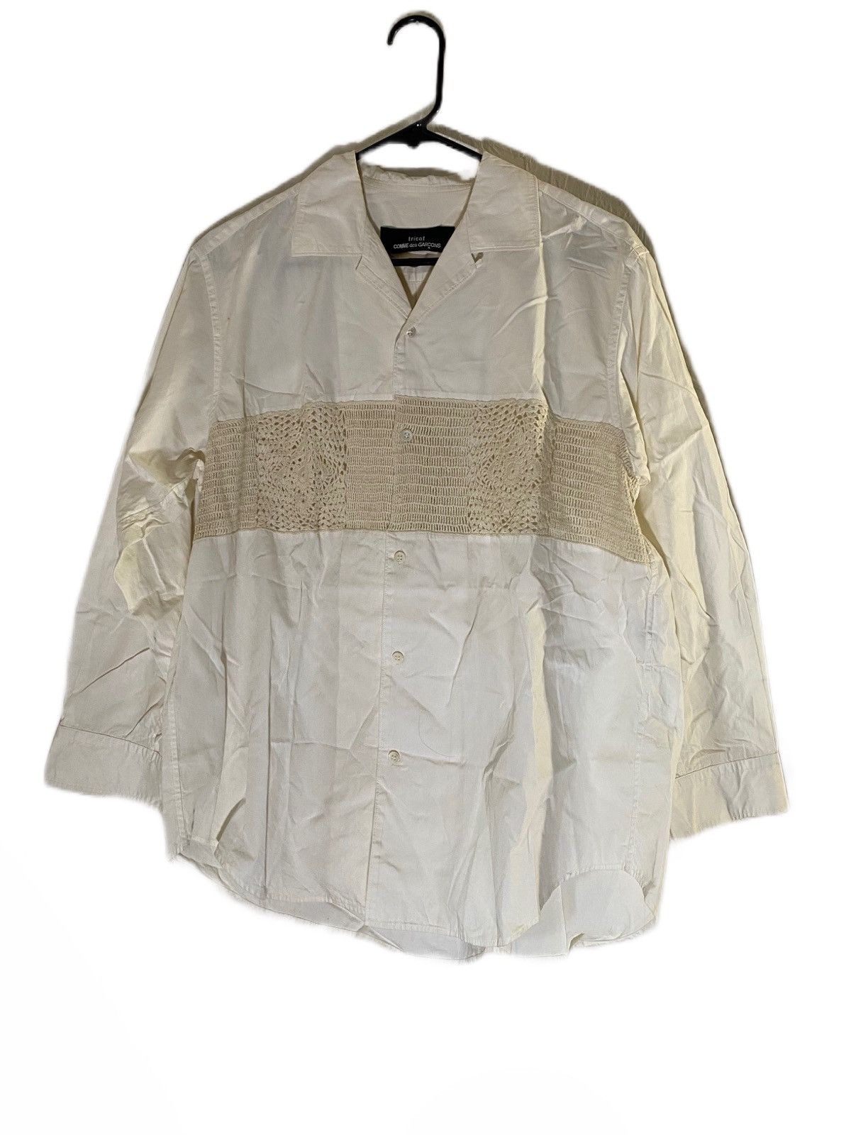 Cdg Tricot White Button Up