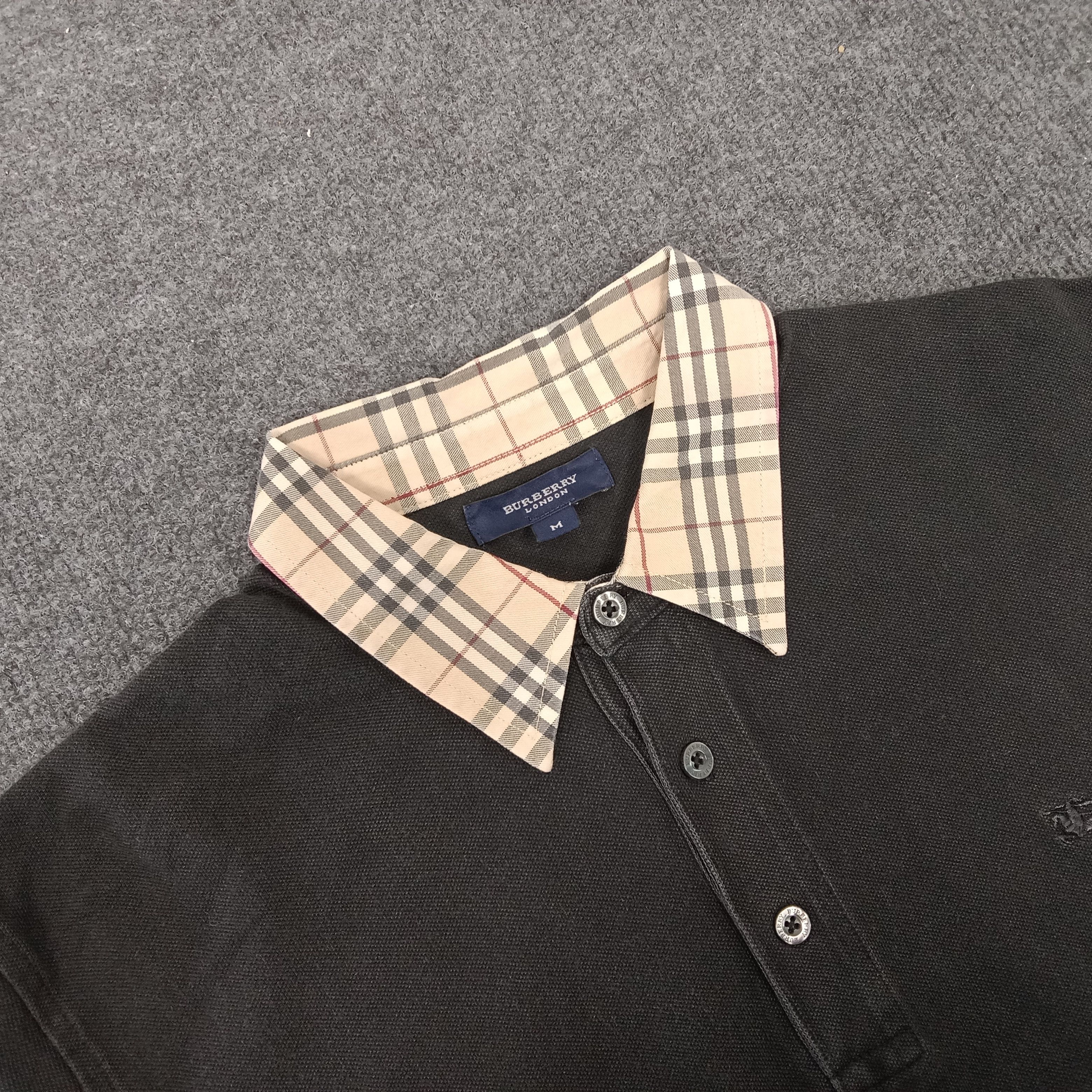 Burberry × Vintage Burberry London Nova Check Collar Design Polos Size US L / EU 52-54 / 3 - 3 Thumbnail