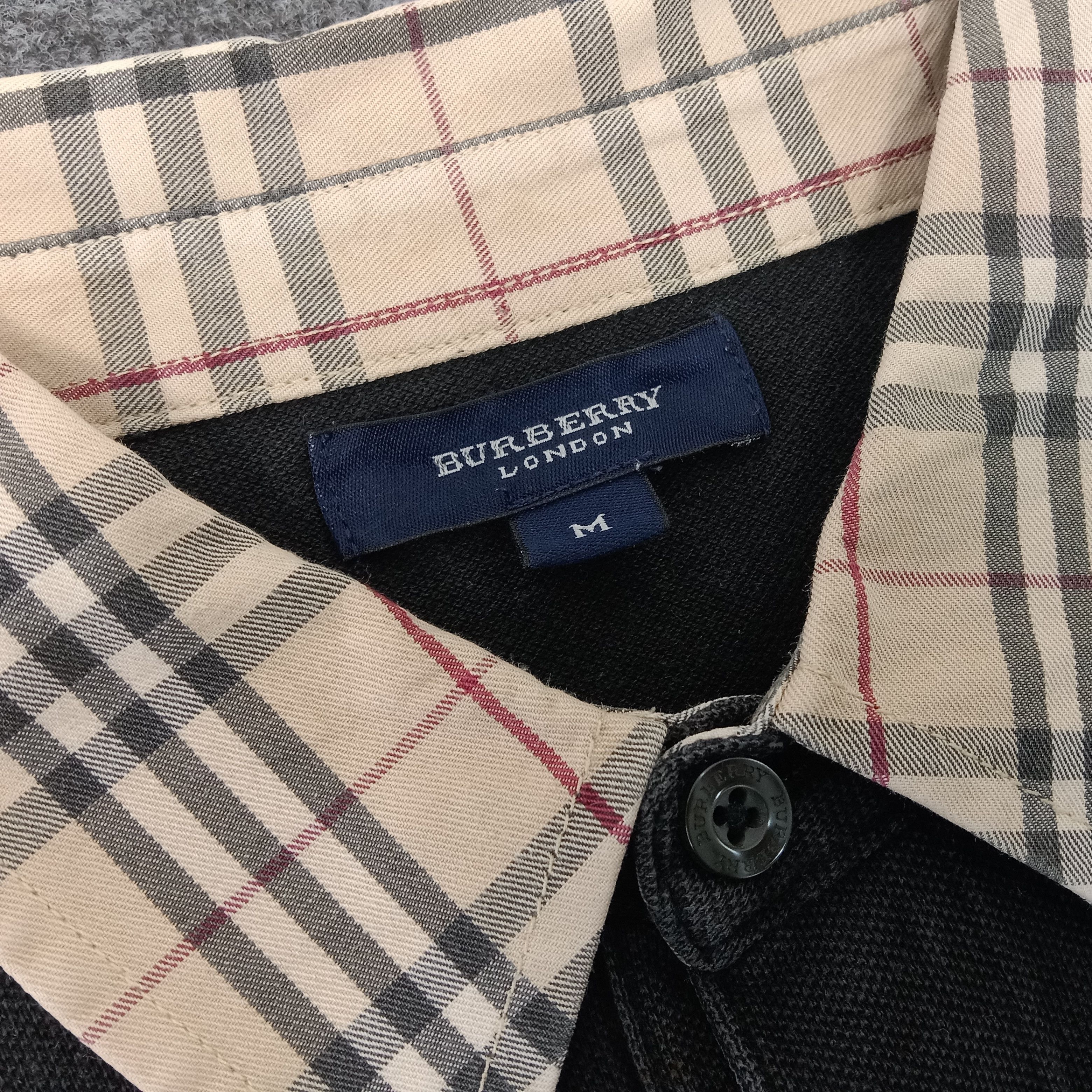 Burberry × Vintage Burberry London Nova Check Collar Design Polos Size US L / EU 52-54 / 3 - 4 Thumbnail
