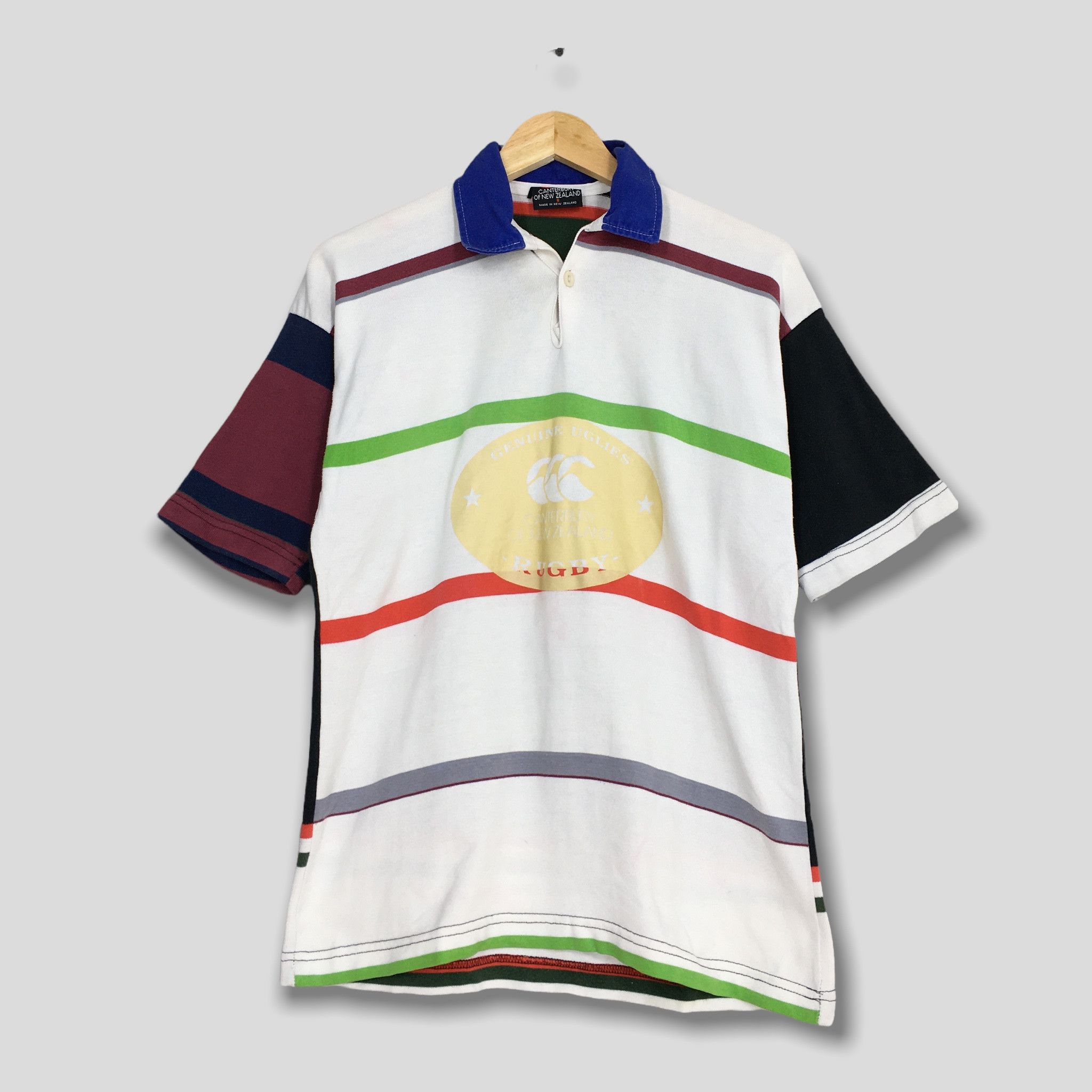 image of Canterbury Of New Zealand x Vintage Canterbury New Zealand Men Small Multicolor Rugby Shirt