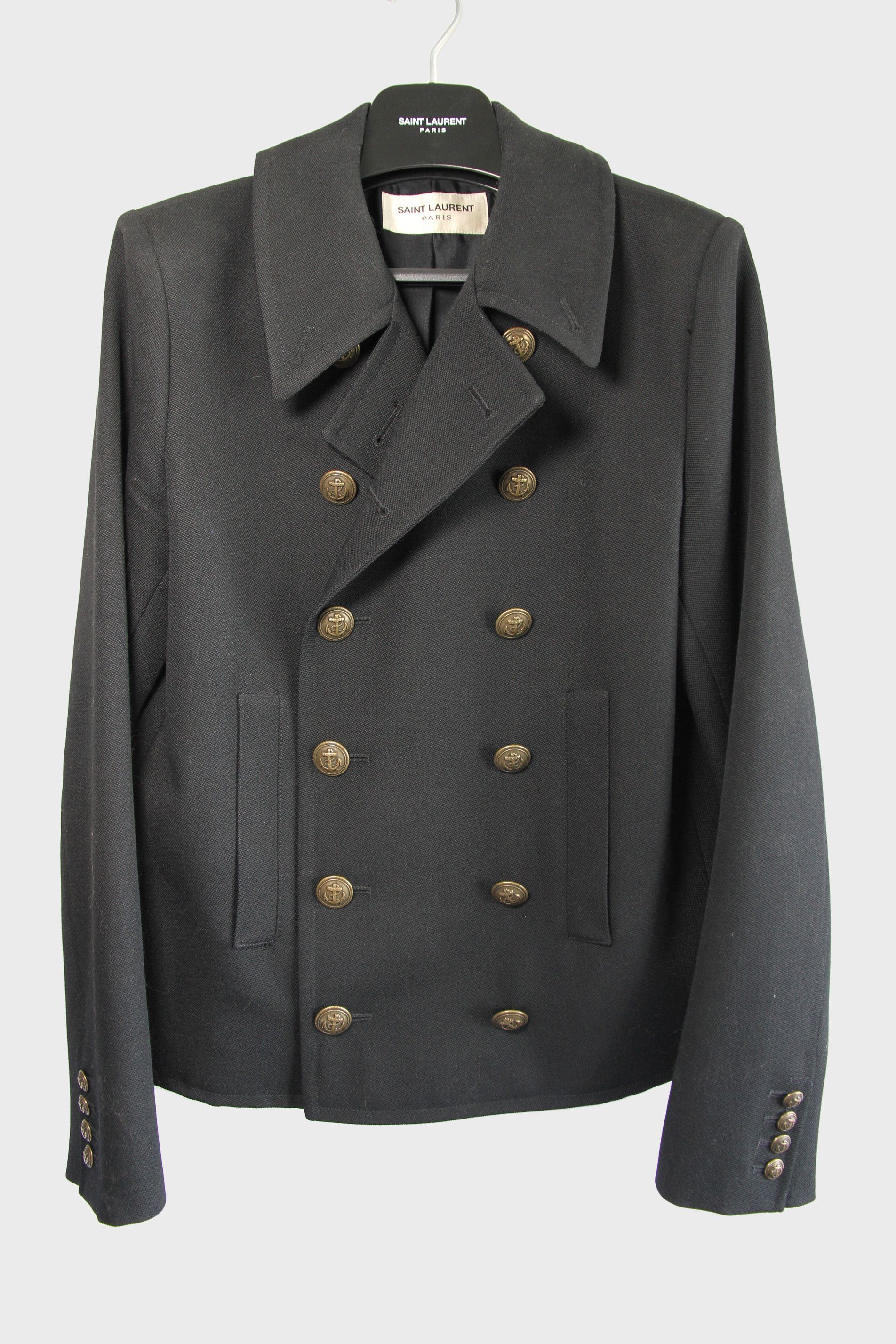 Saint Laurent Peacoat Jacket Cropped Wool Coat FW13 Paris 46