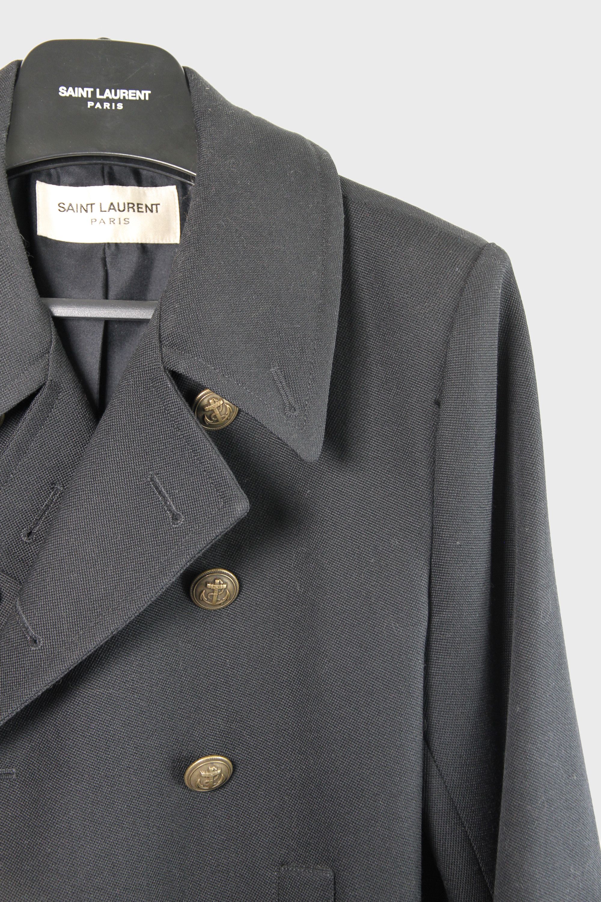 Hedi Slimane × Saint Laurent Paris Saint Laurent Peacoat Jacket Cropped Wool Coat FW13 Paris 46 Size US S / EU 44-46 / 1 - 2 Thumbnail