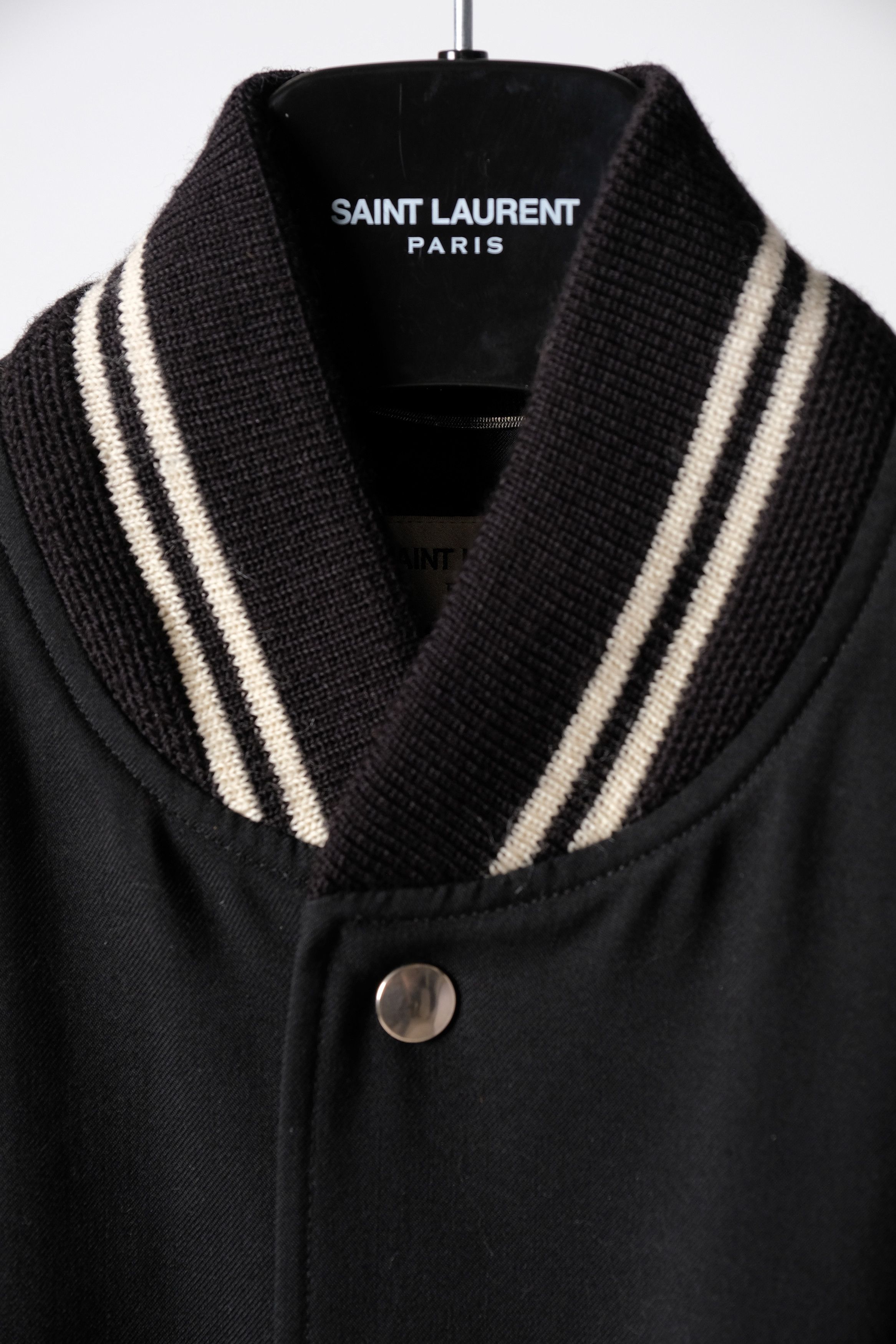 Hedi Slimane × Saint Laurent Paris SS14 Saint Laurent Paris Teddy Varsity Jacket Black Wool 48 Size US M / EU 48-50 / 2 - 4 Thumbnail