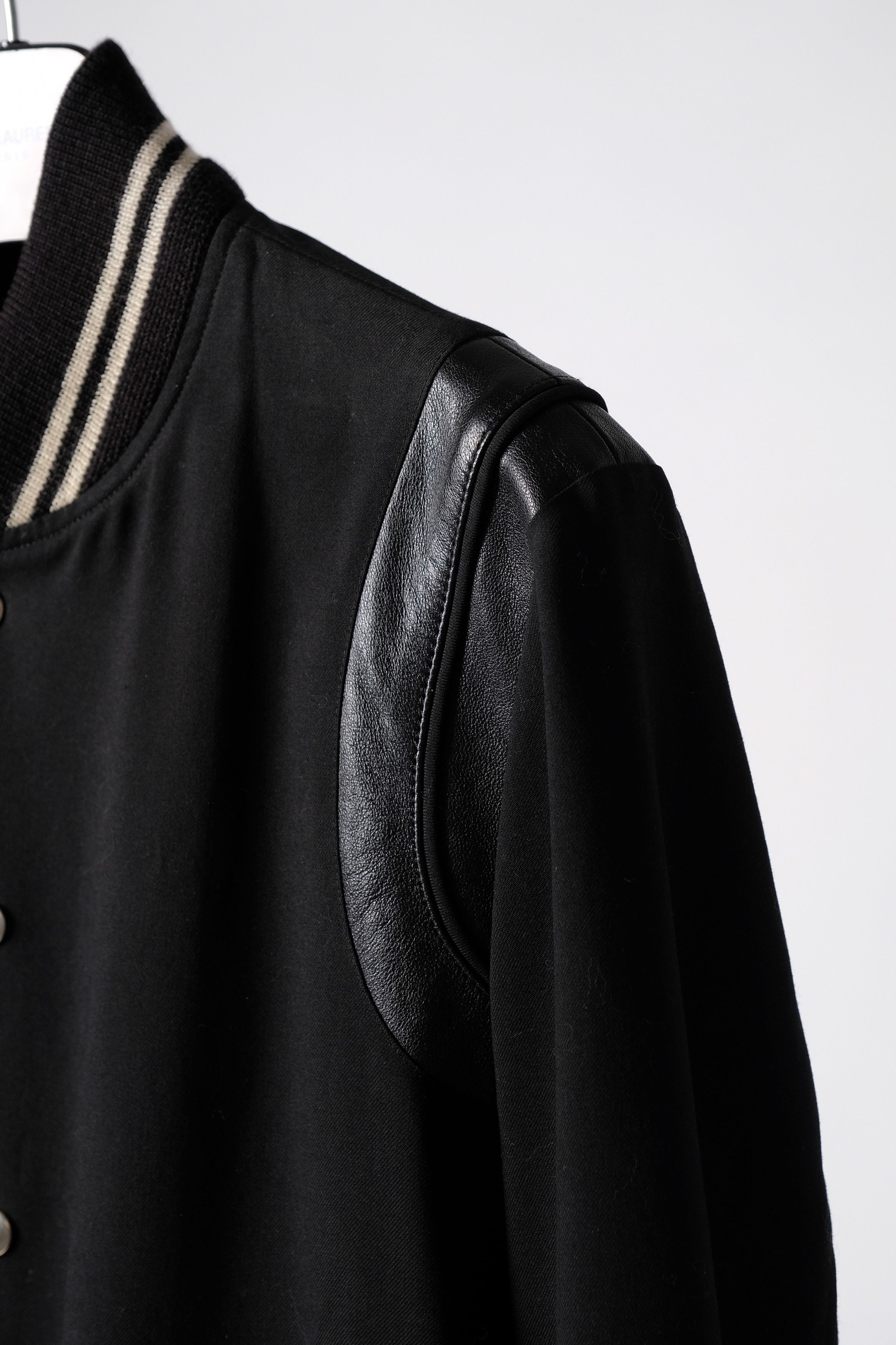 Hedi Slimane × Saint Laurent Paris SS14 Saint Laurent Paris Teddy Varsity Jacket Black Wool 48 Size US M / EU 48-50 / 2 - 3 Thumbnail