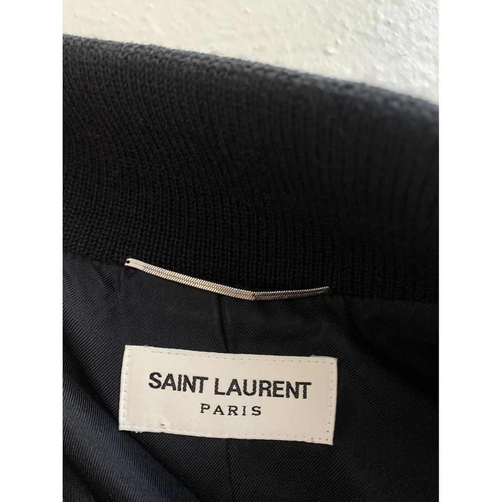 Hedi Slimane × Saint Laurent Paris SS14 Saint Laurent Paris Teddy Varsity Jacket Black Wool 48 Size US M / EU 48-50 / 2 - 10 Thumbnail