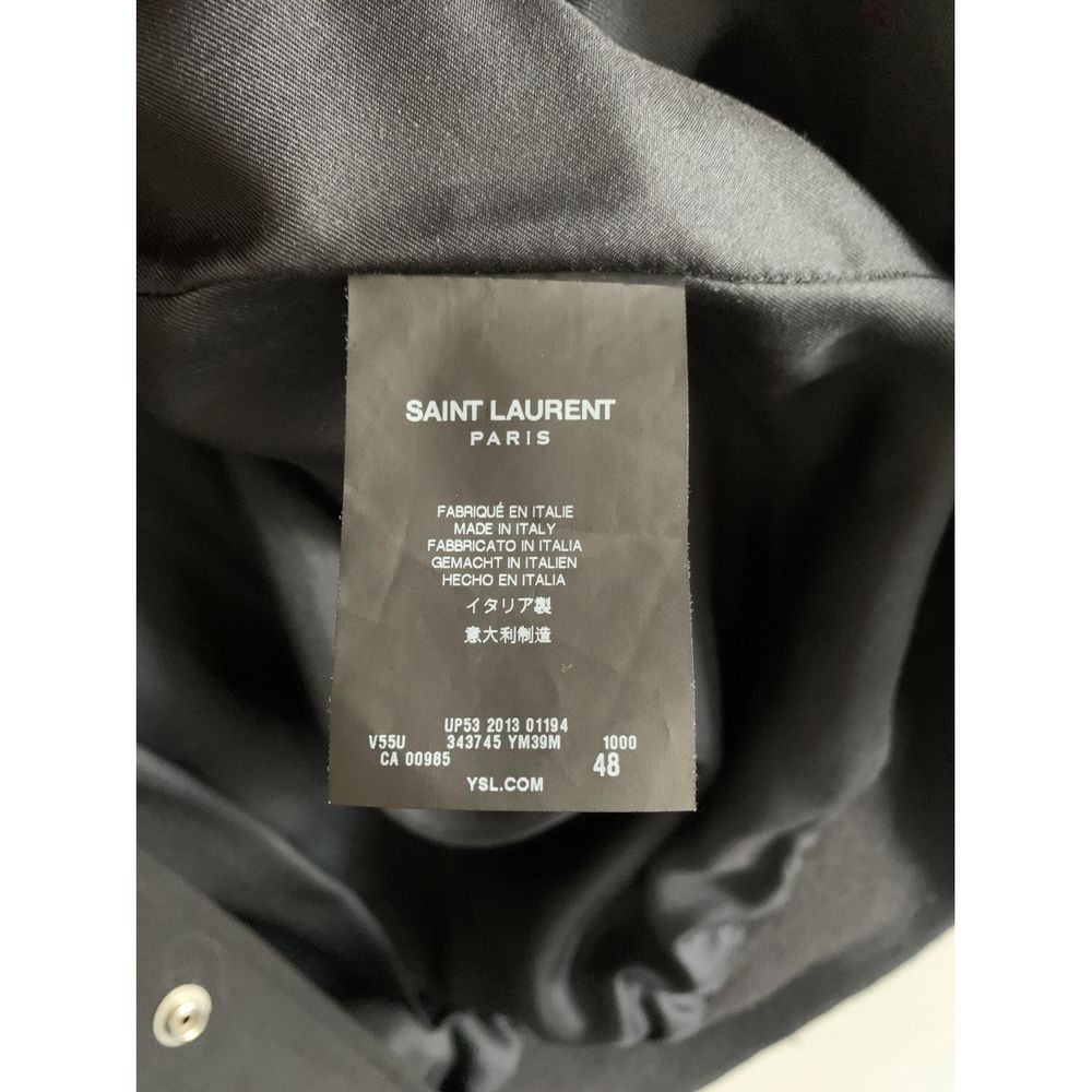 Hedi Slimane × Saint Laurent Paris SS14 Saint Laurent Paris Teddy Varsity Jacket Black Wool 48 Size US M / EU 48-50 / 2 - 11 Thumbnail