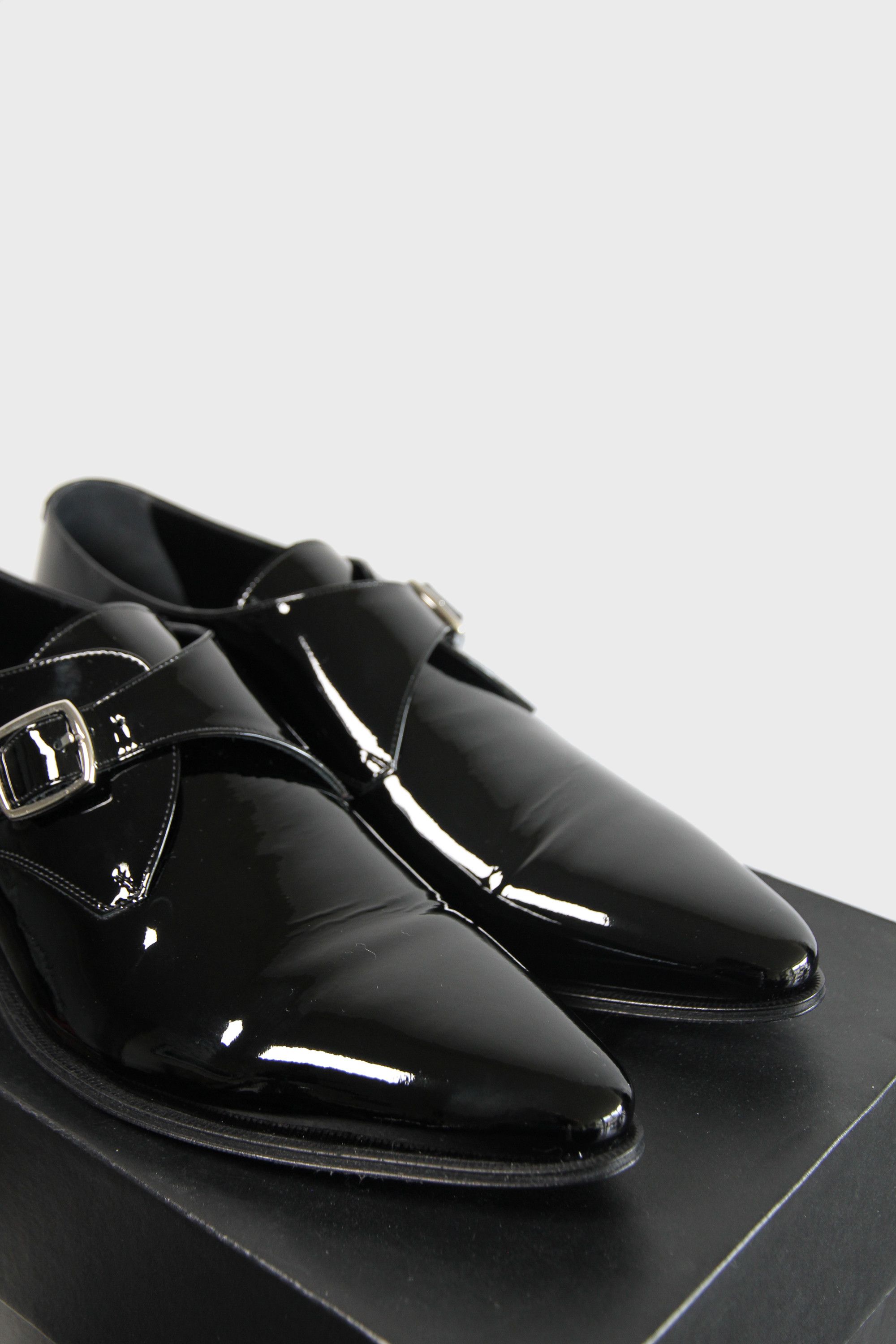 Celine × Hedi Slimane Celine Patent Leather Derby Single Buckle Jacno Shoes 41 8 Size US 8 / EU 41 - 3 Thumbnail