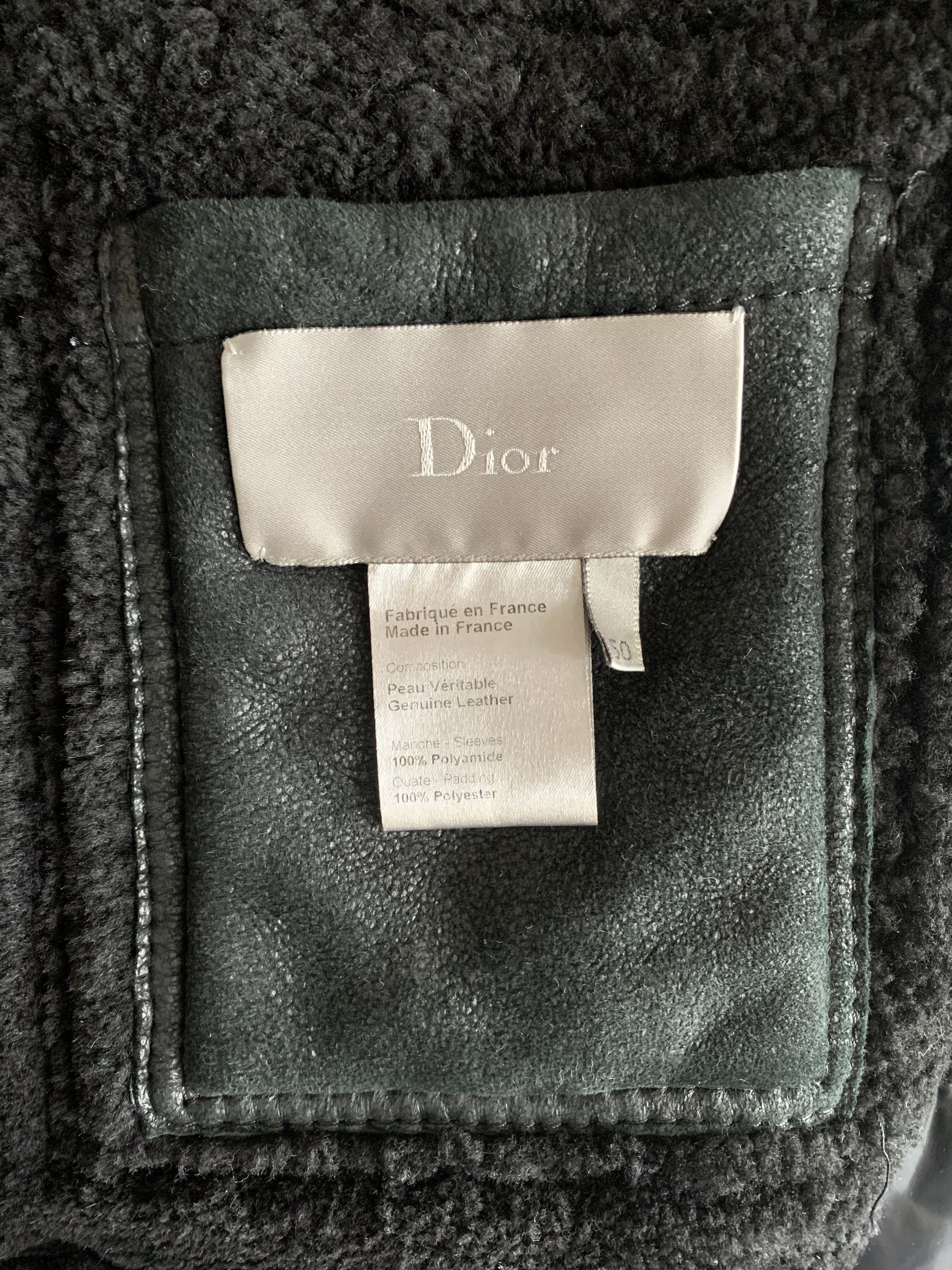 Dior × Hedi Slimane FW07 Dior Homme Navigate Shearling Leather Jacket 50 Size US M / EU 48-50 / 2 - 9 Thumbnail