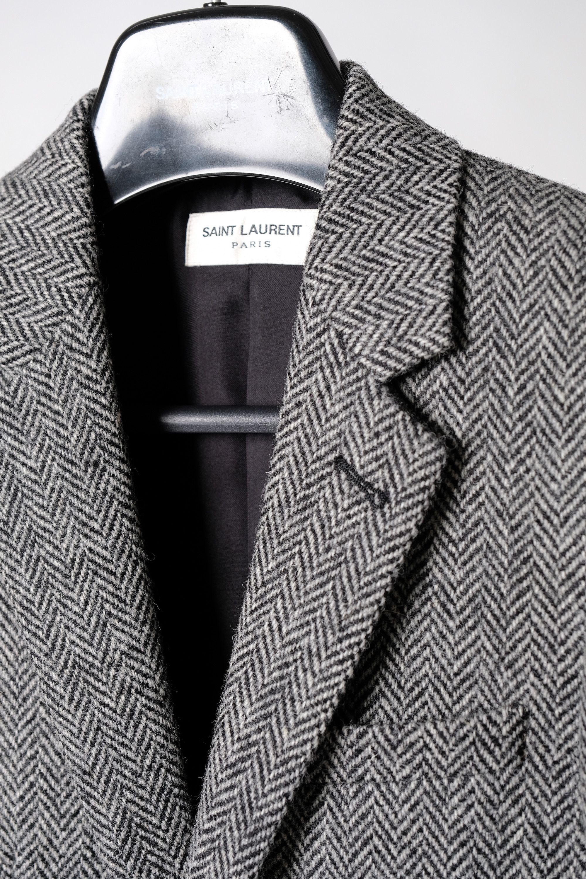 Hedi Slimane × Saint Laurent Paris FW15 Saint Laurent Paris Wool Herringbone Blazer Jacket Size 42R - 6 Thumbnail