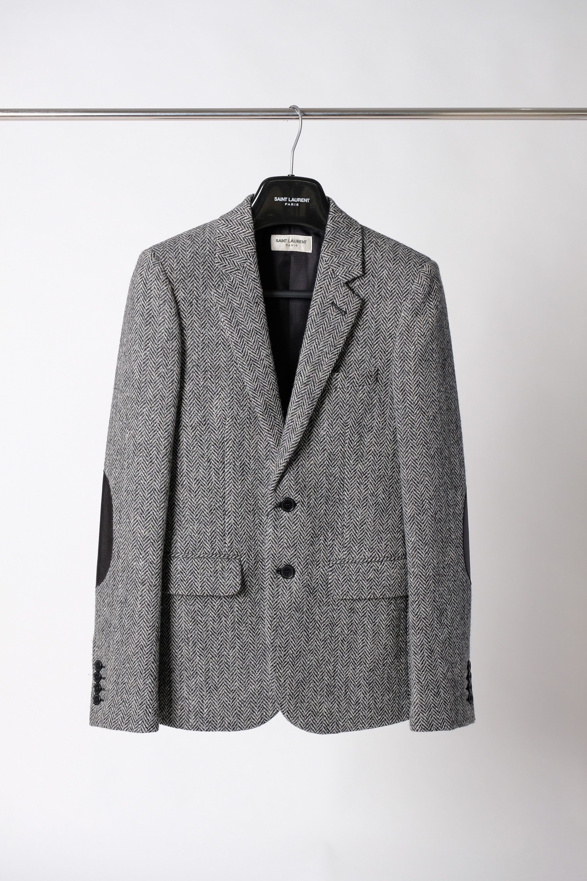 Hedi Slimane × Saint Laurent Paris FW15 Saint Laurent Paris Wool Herringbone Blazer Jacket Size 42R - 2 Thumbnail