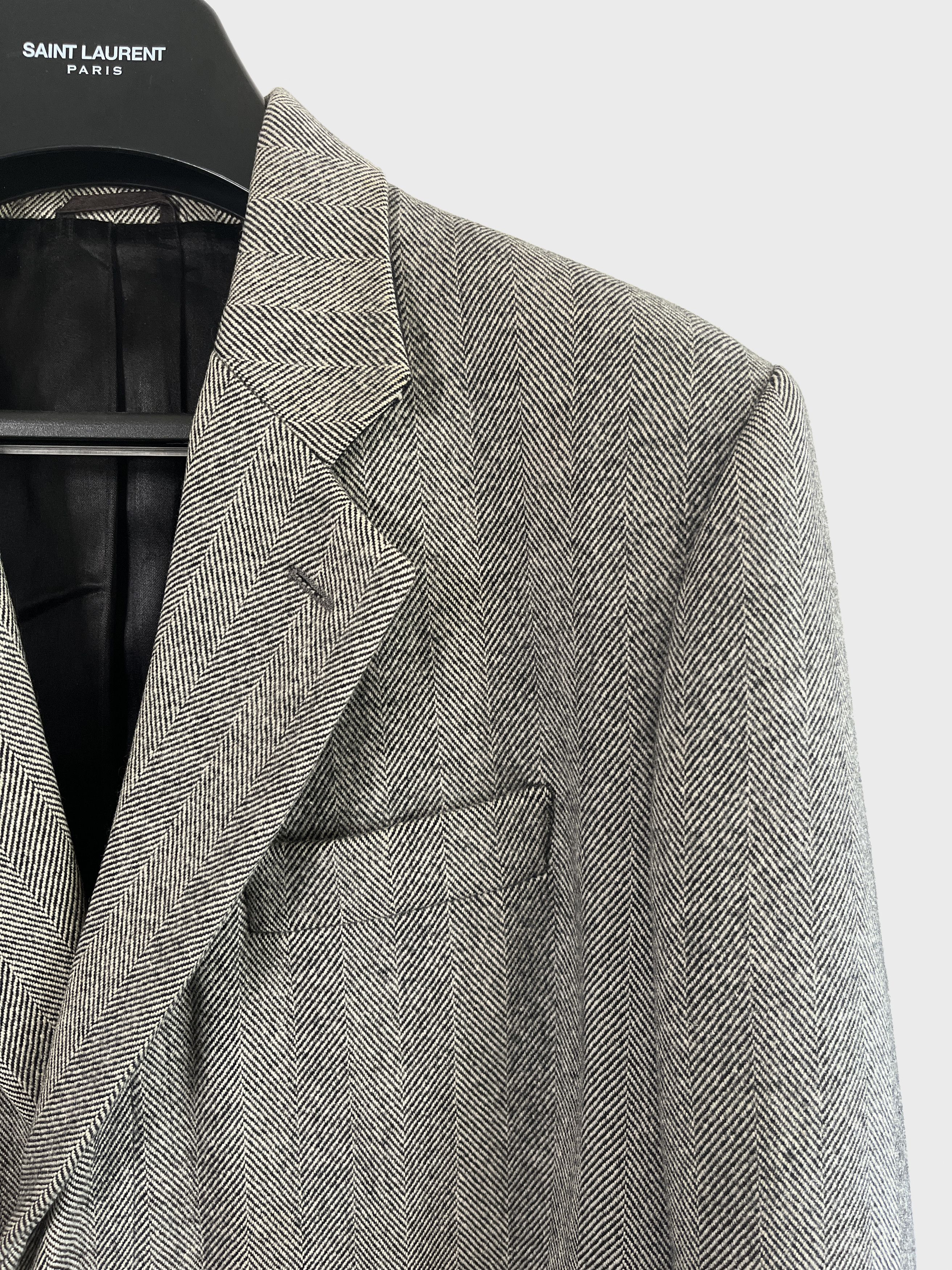 Helmut Lang FW00 Helmut Lang Archive Wool Herringbone Coat 48 Size US M / EU 48-50 / 2 - 2 Thumbnail