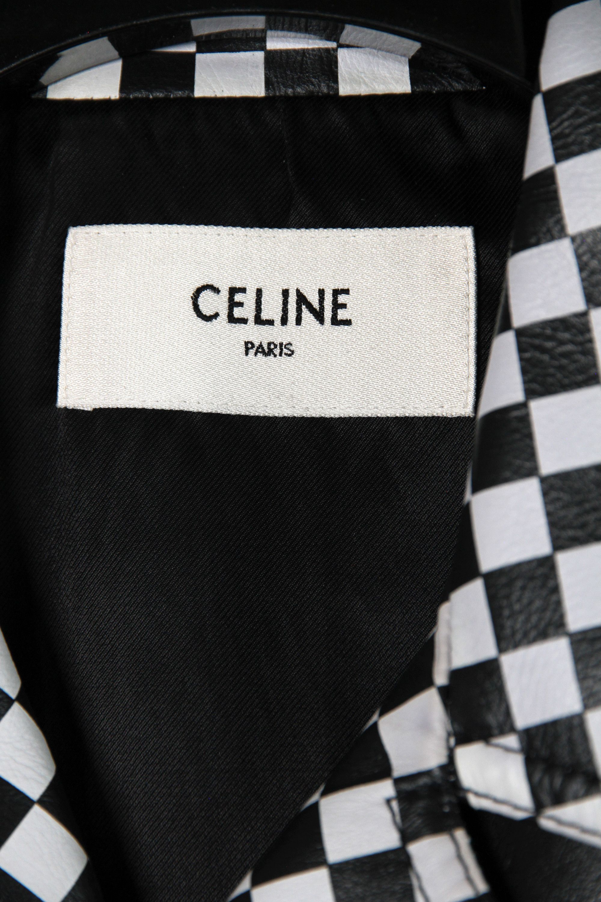 Celine × Hedi Slimane FW19 Celine Studded Checkered Leather Biker Jacket 52 XL Size US L / EU 52-54 / 3 - 10 Thumbnail