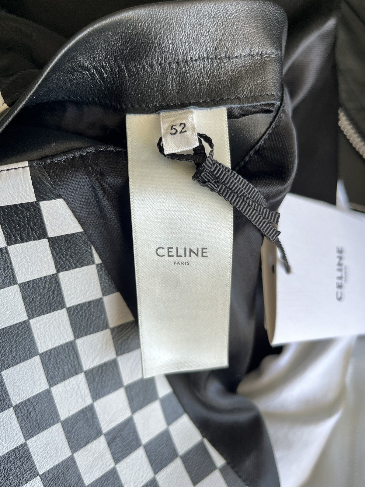 Celine × Hedi Slimane FW19 Celine Studded Checkered Leather Biker Jacket 52 XL Size US L / EU 52-54 / 3 - 11 Thumbnail