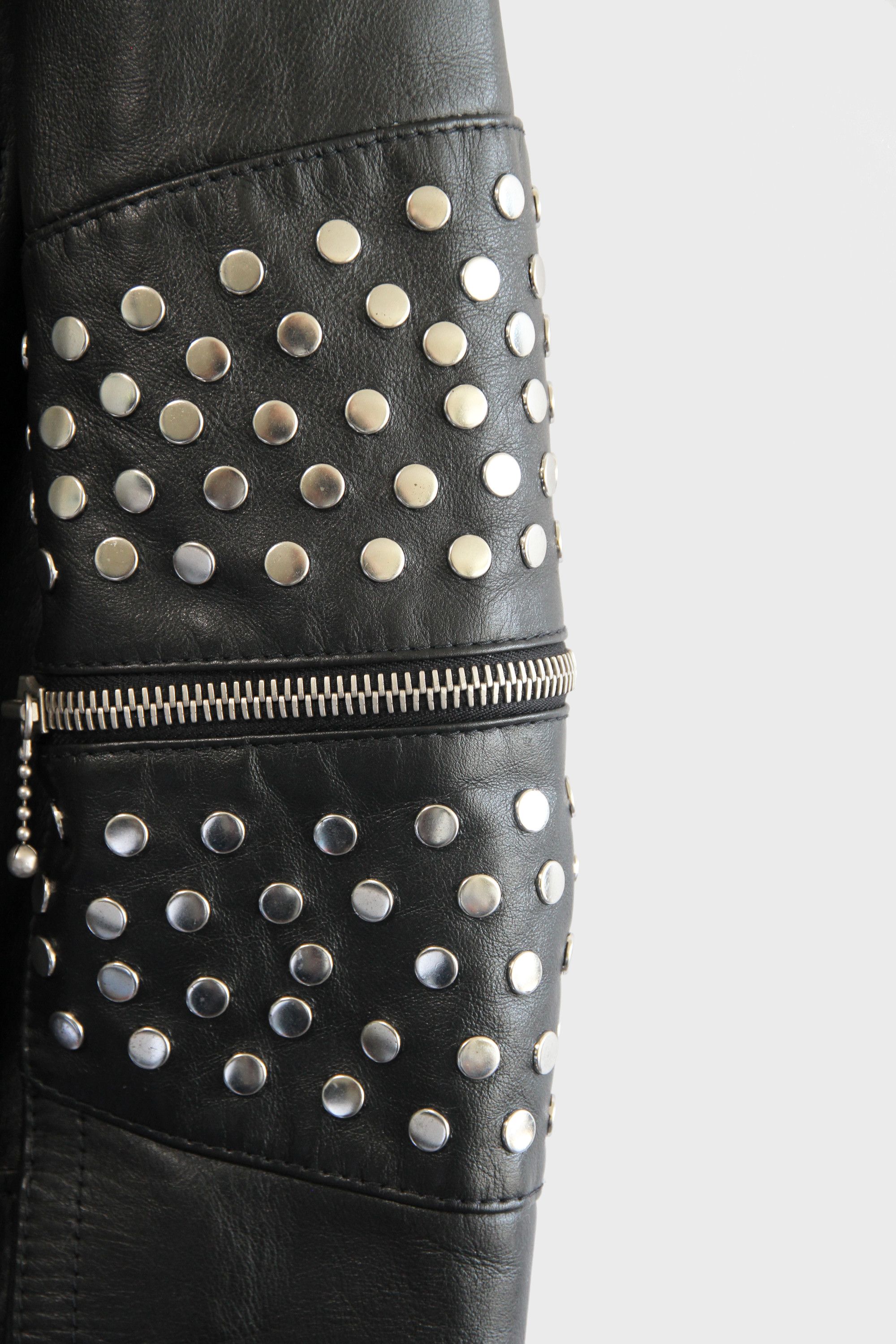 Celine × Hedi Slimane FW19 Celine Studded Checkered Leather Biker Jacket 52 XL Size US L / EU 52-54 / 3 - 6 Thumbnail