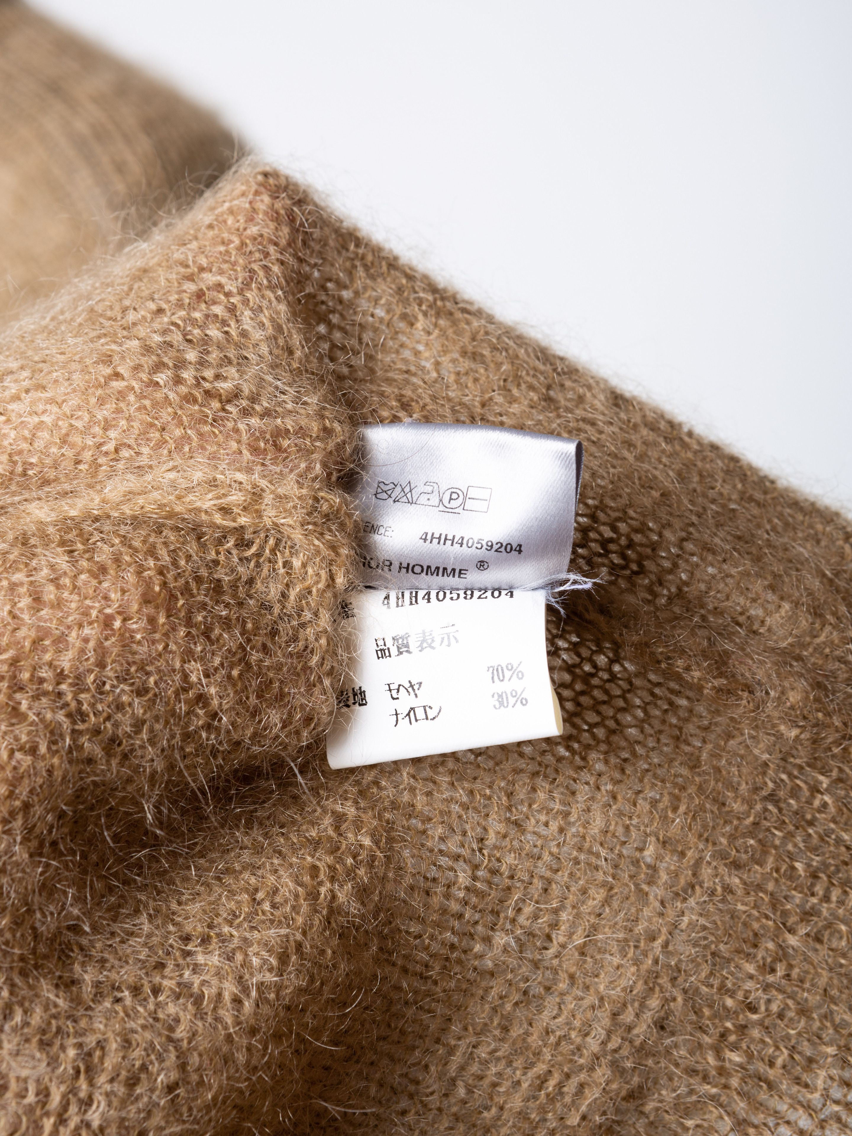 Dior × Hedi Slimane FW04 Dior Homme VOTC Tan Mohair Sweater Hedi Slimane XS Size US XS / EU 42 / 0 - 7 Thumbnail