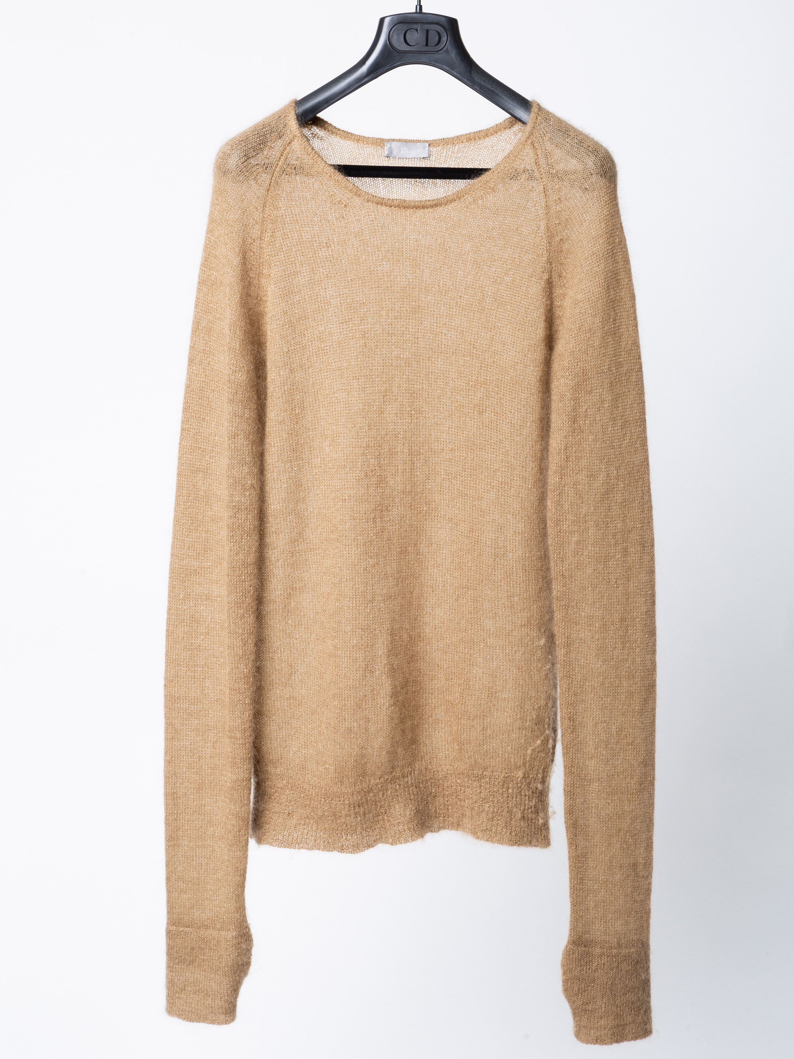 Dior × Hedi Slimane FW04 Dior Homme VOTC Tan Mohair Sweater Hedi Slimane XS Size US XS / EU 42 / 0 - 1 Thumbnail