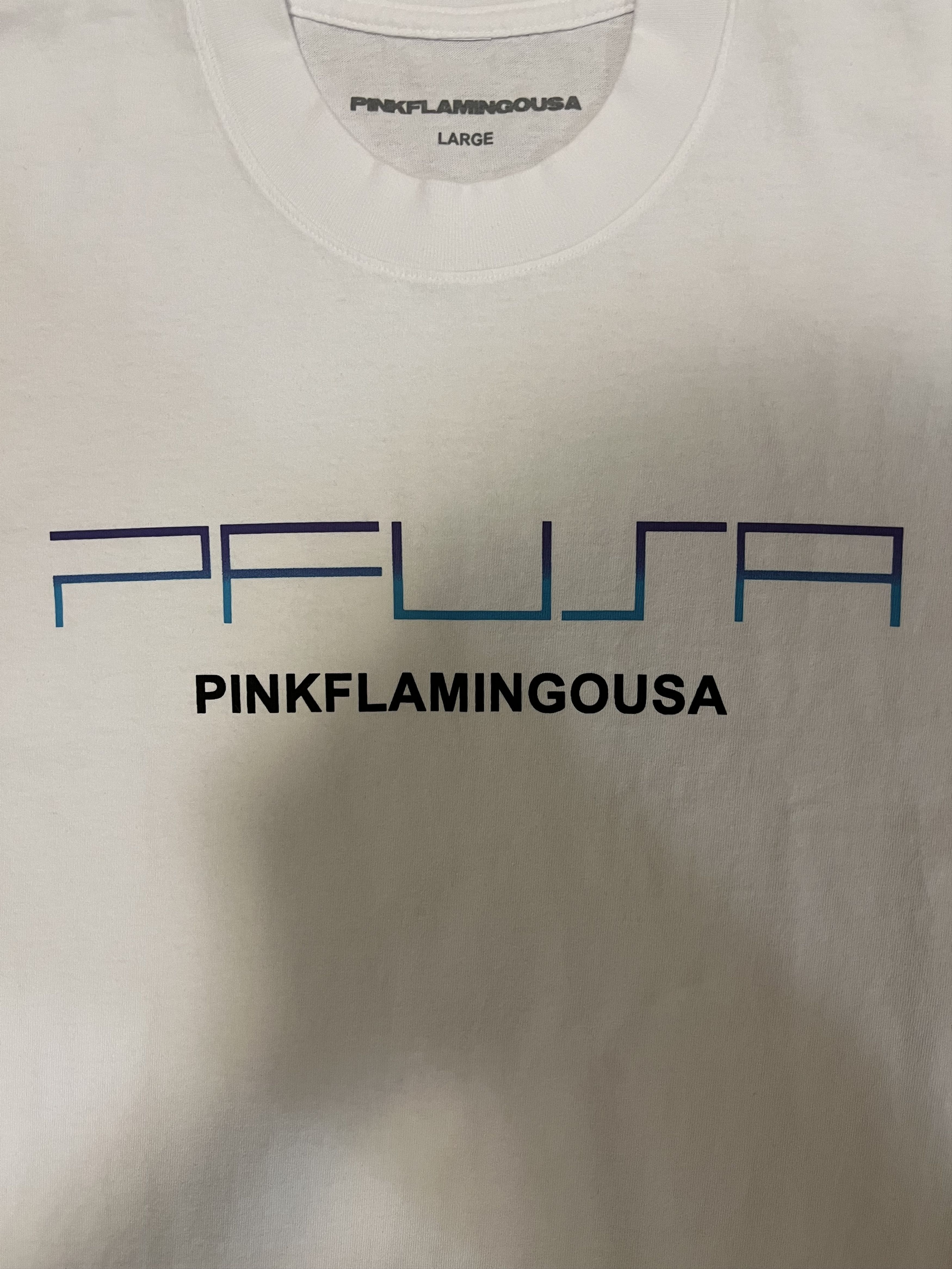 Vintage 💚 PINKFLAMINGOUSA Playstation Logo Tee White Size US L / EU 52-54 / 3 - 3 Thumbnail