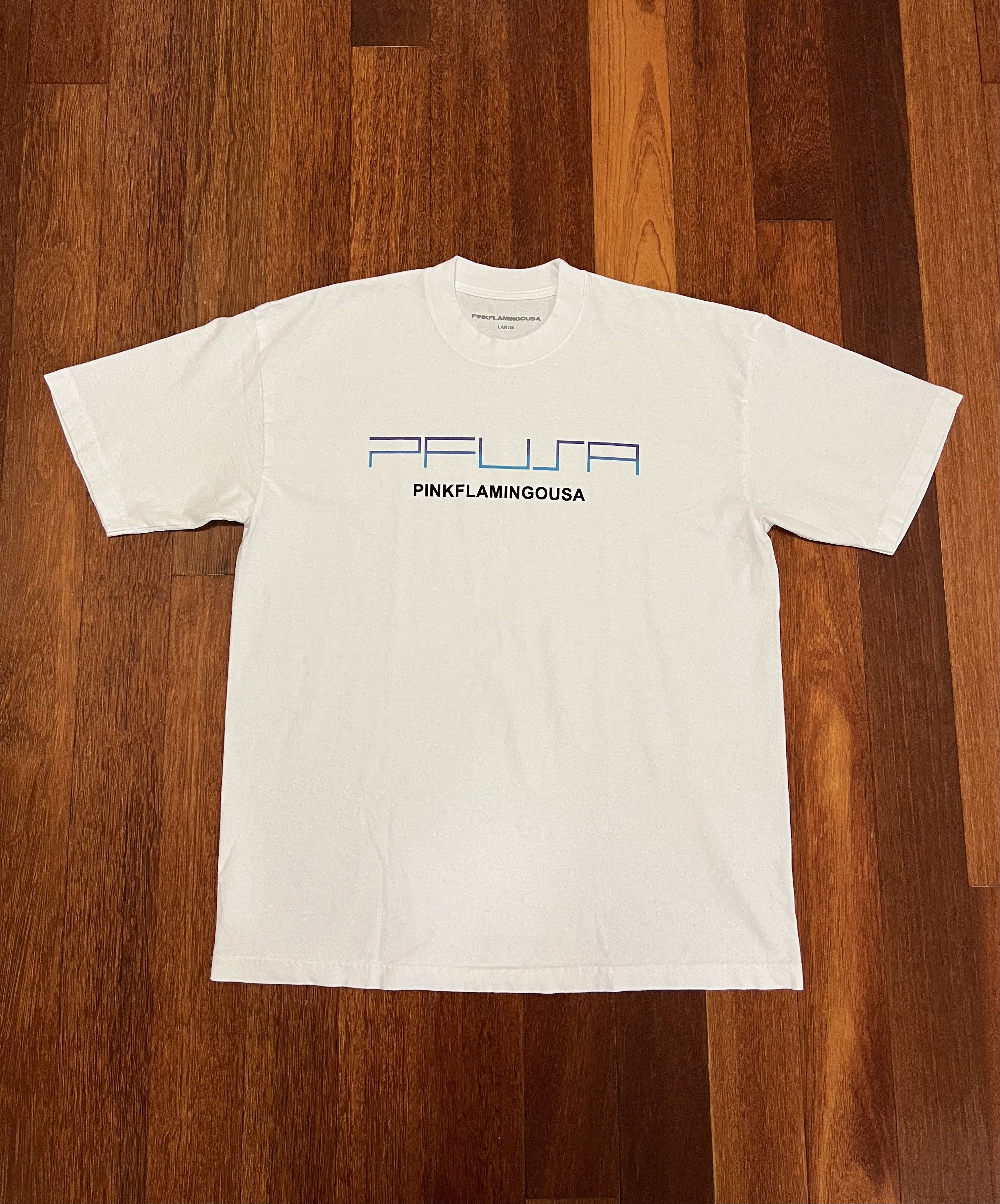 Vintage 💚 PINKFLAMINGOUSA Playstation Logo Tee White Size US L / EU 52-54 / 3 - 1 Thumbnail
