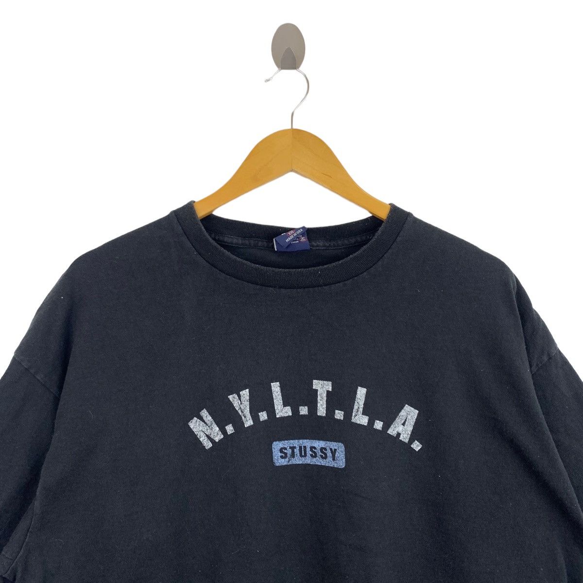 Stussy Vintage 90s N.Y.L.T.L.A STUSSY USA Print Oversize Black Size US XXL / EU 58 / 5 - 2 Thumbnail