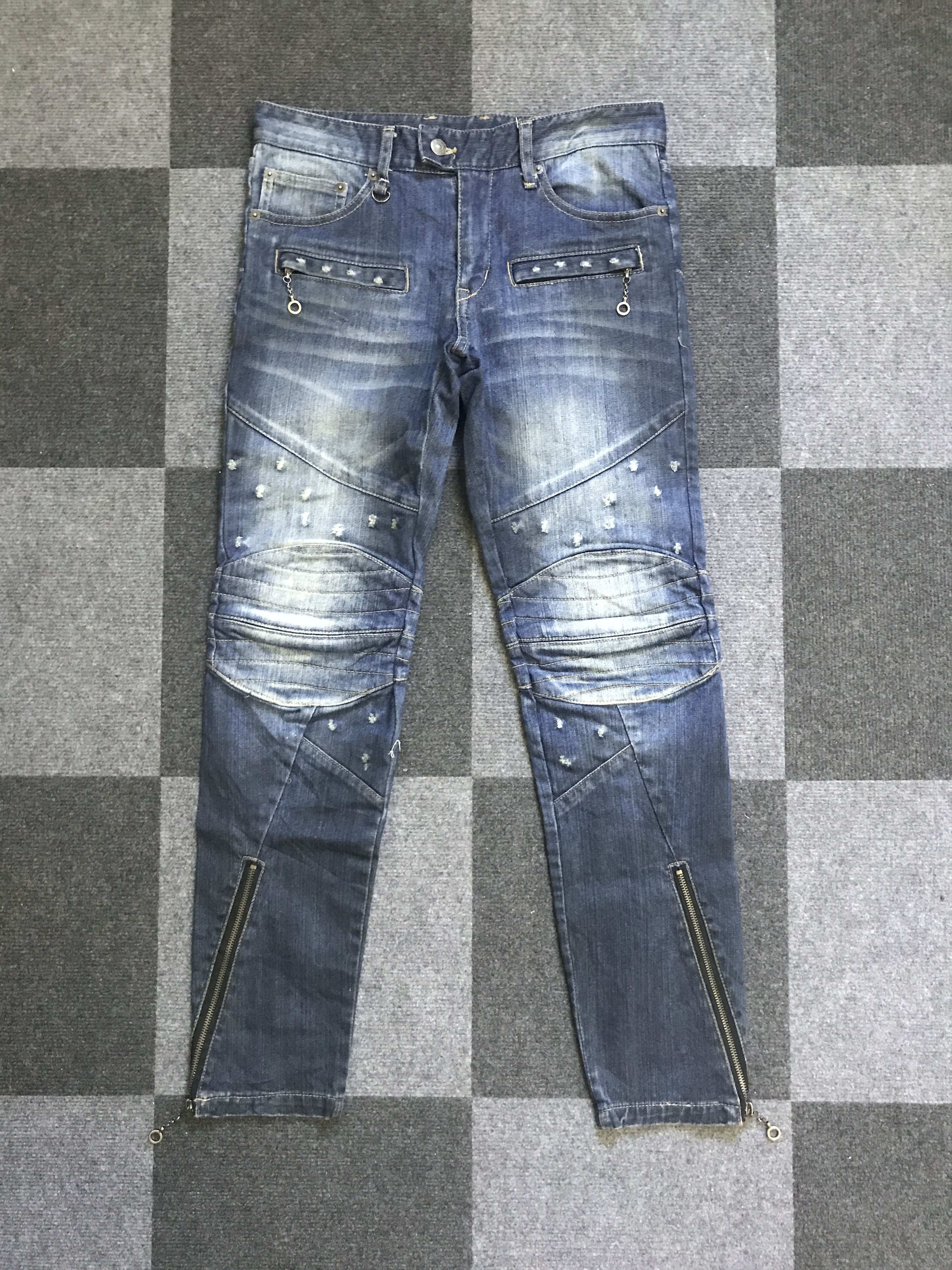 image of Archival Clothing x Ppfm D105 Ppfm Archival Seditionaries Design Biker Jeans in Denim (Size 30)