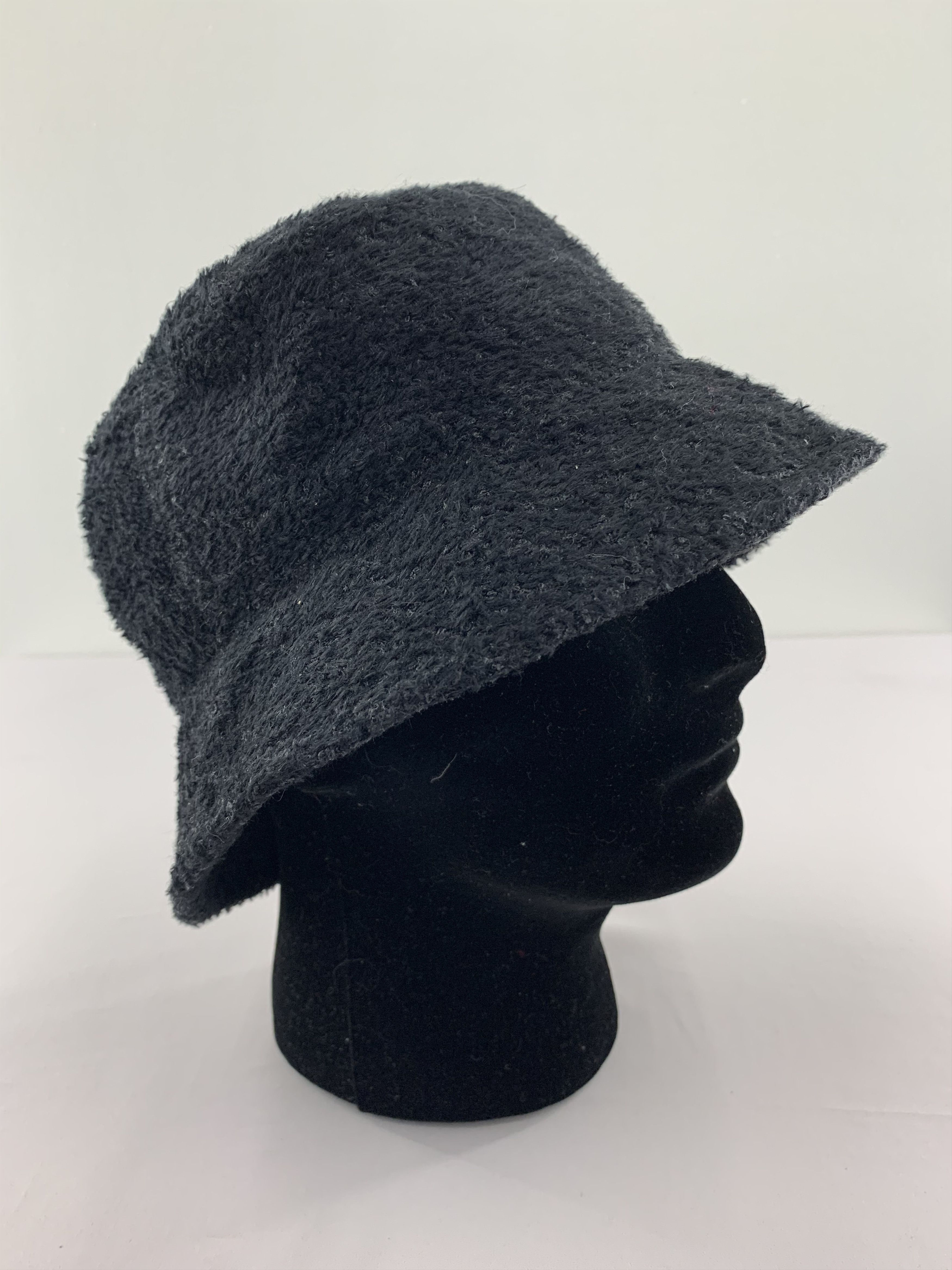 Japanese Brand Fur Hat Black Bucket Hat Size ONE SIZE - 1 Thumbnail