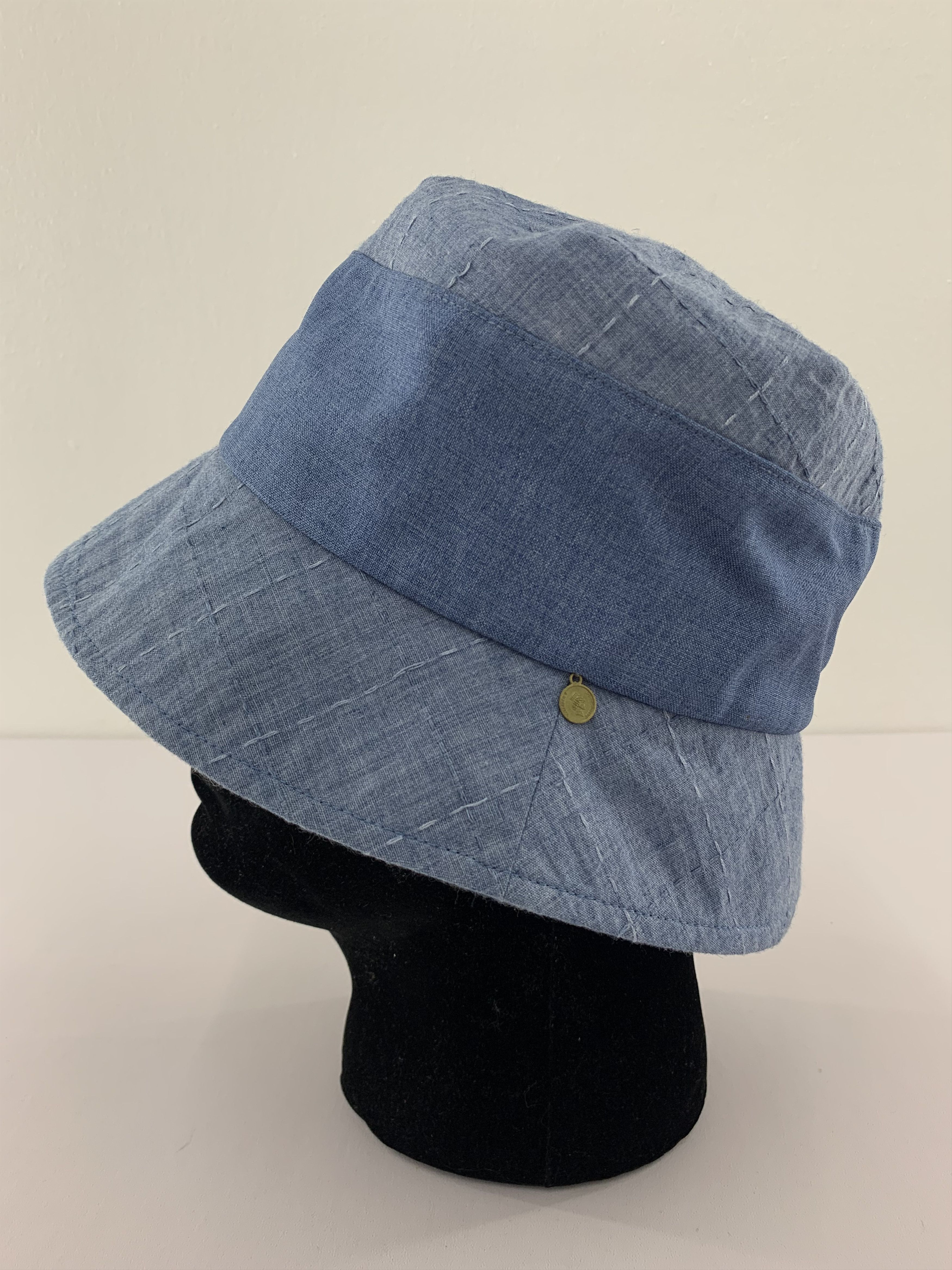 Japanese Brand Blue Bucket Hat Size ONE SIZE - 1 Thumbnail