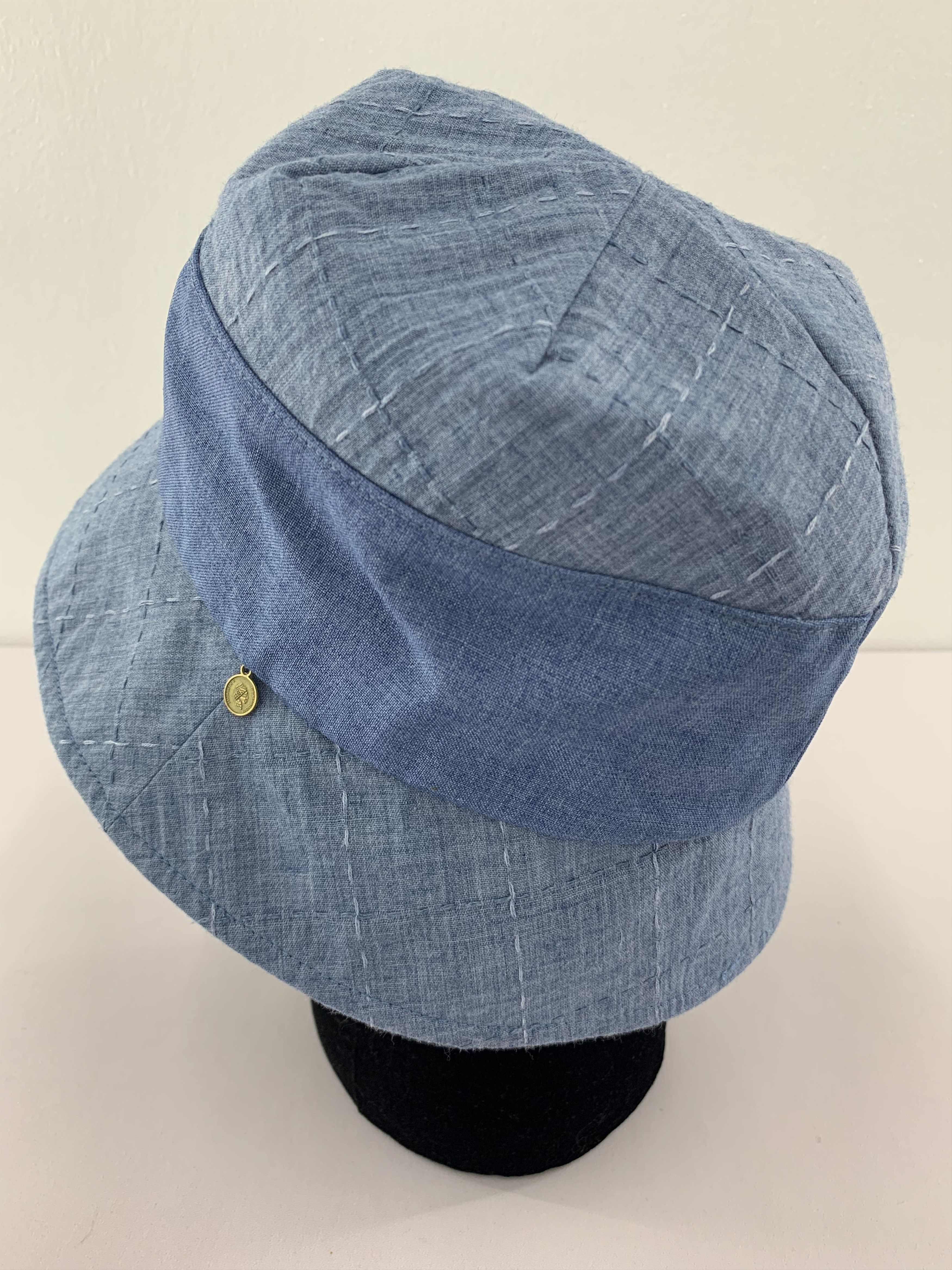 Japanese Brand Blue Bucket Hat Size ONE SIZE - 6 Thumbnail